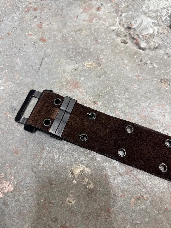 Vintage Plein Sud Utility Suede Brown Leather Belt Size ONE SIZE - 5 Thumbnail