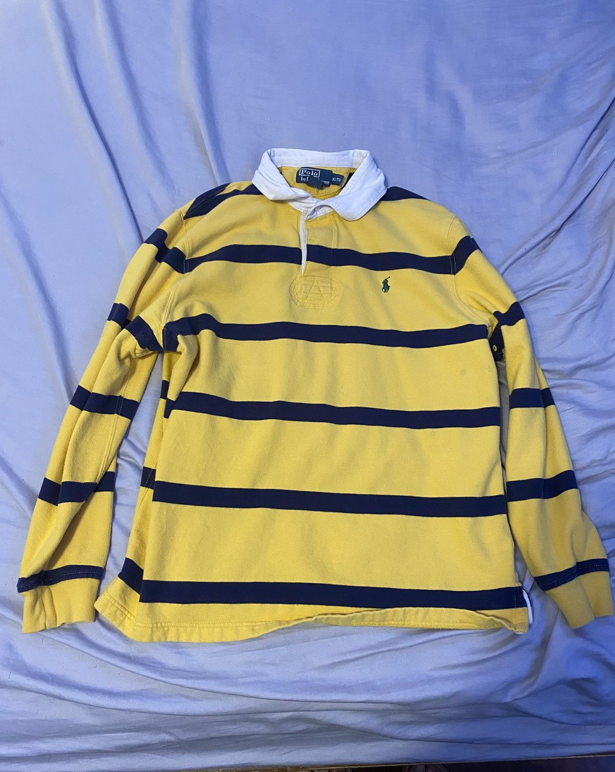 Polo Ralph Lauren Polo Ralph Lauren Yellow and Black Stripped Rugby Shirt Size US XL / EU 56 / 4 - 1 Thumbnail