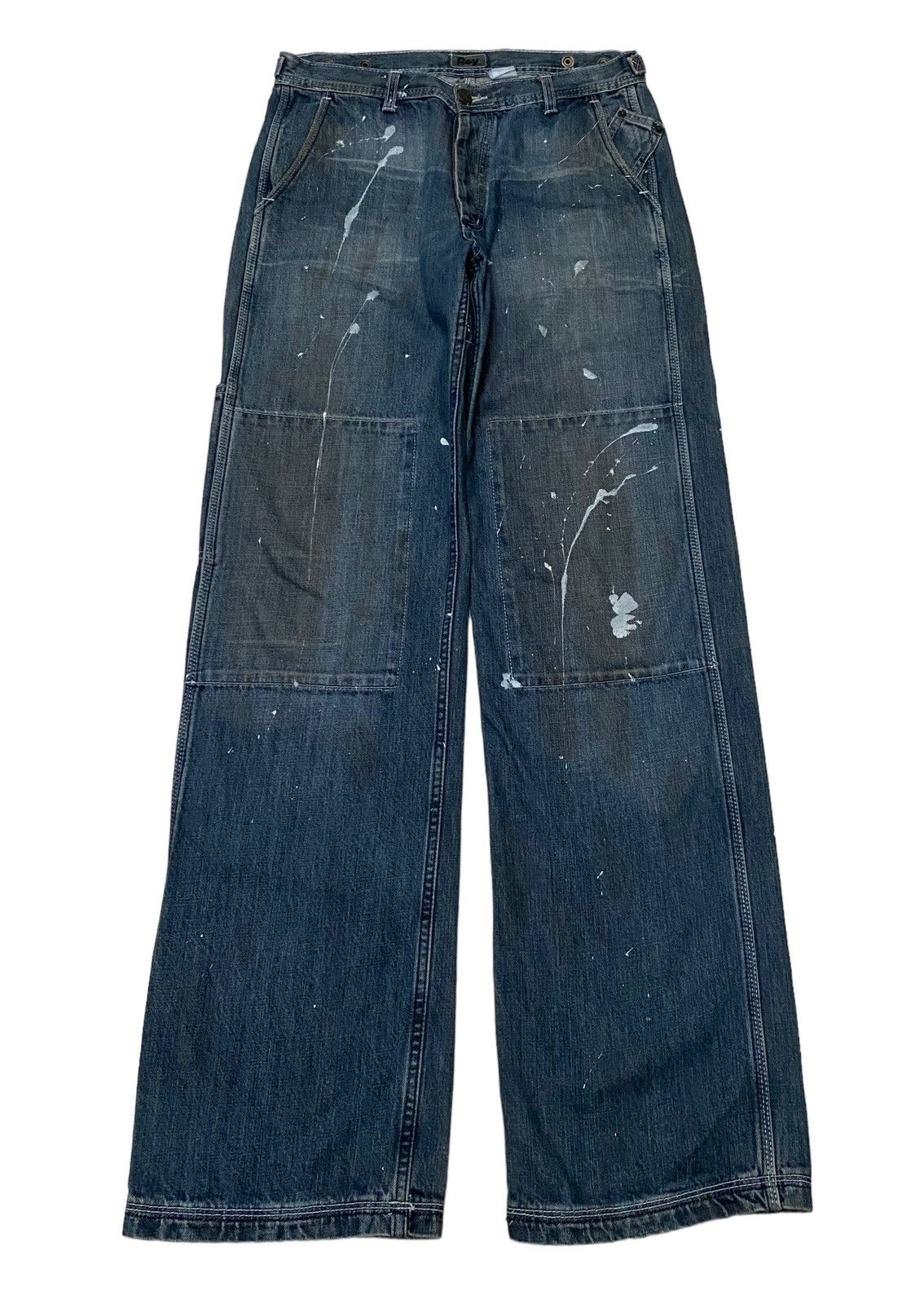 Very Rare Vintage Japanese Brand ROY Distressed Jeans 1990s