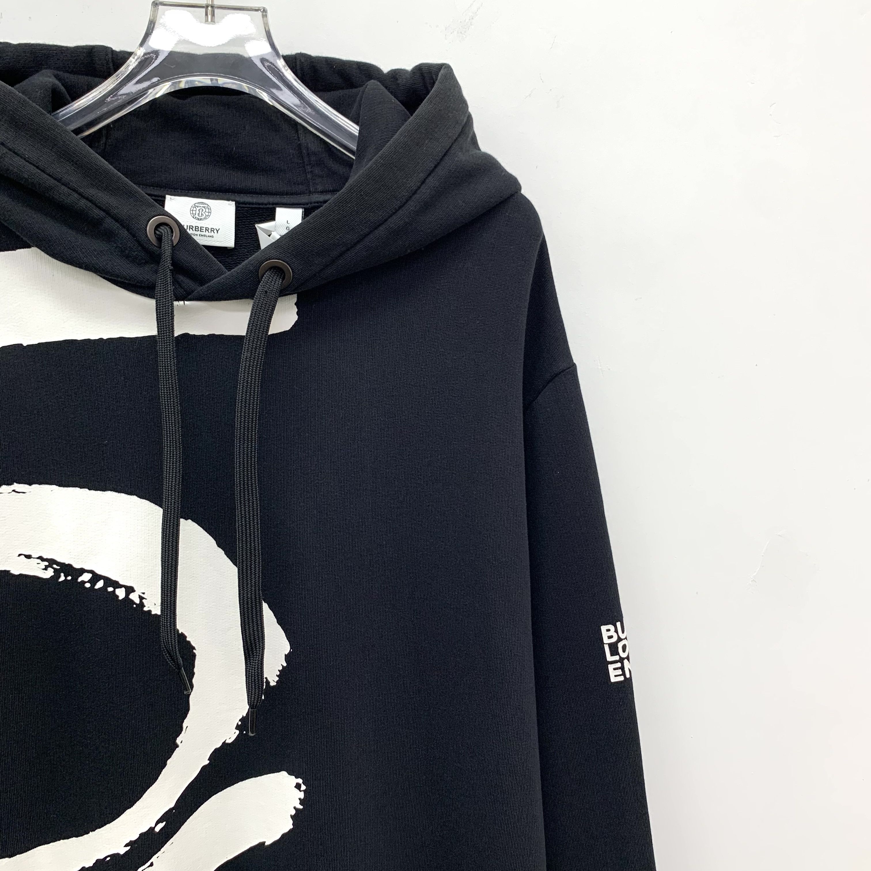 Burberry Burberry Letter Print Hoodie Black (L) Size US L / EU 52-54 / 3 - 3 Thumbnail