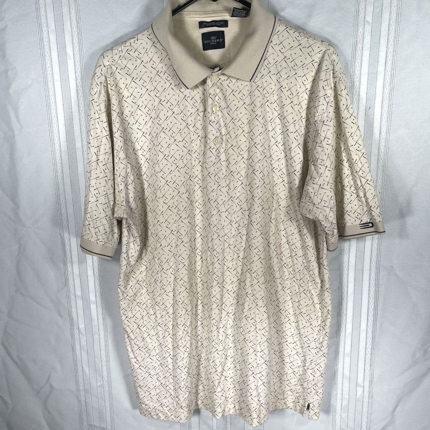 Dockers DOCKERS Polo Shirt Men’s Golf Polo Short Sleeve Casual Beige M Medium Size US M / EU 48-50 / 2 - 2 Thumbnail