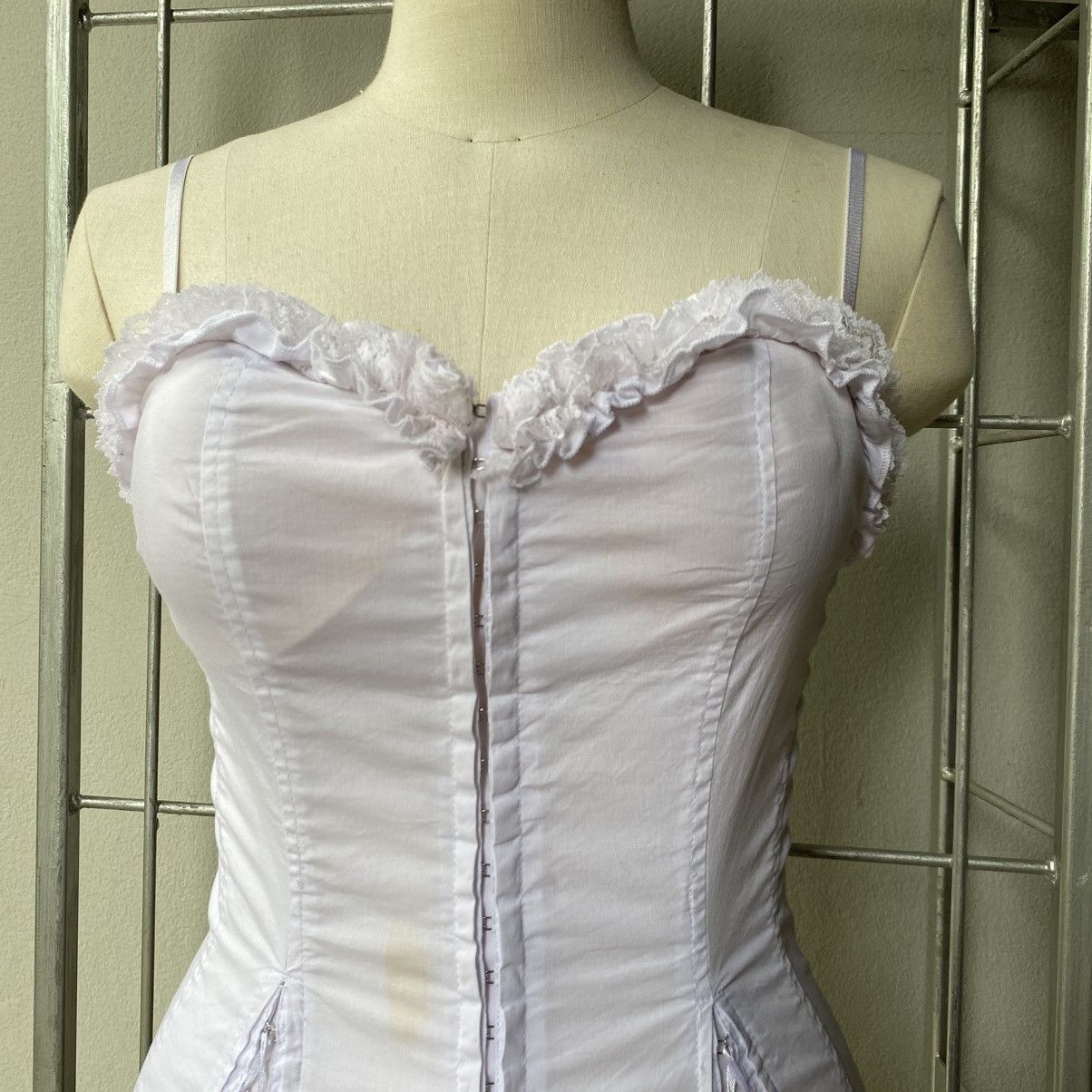 Japanese Brand NOA Y2K White Corset Top with Lace Trim and Ribbon Ties Size M / US 6-8 / IT 42-44 - 20 Thumbnail