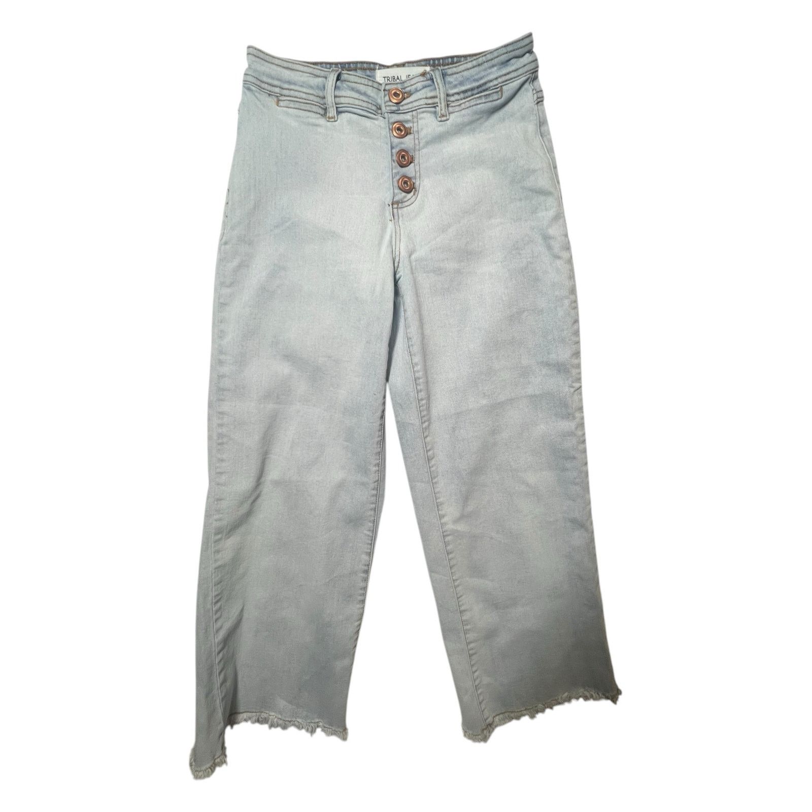 Other Tribal Women’s Size 0 Mid-Rise Wide Leg Crop Blue Jeans Size 25" / US 0 / IT 36 - 1 Thumbnail