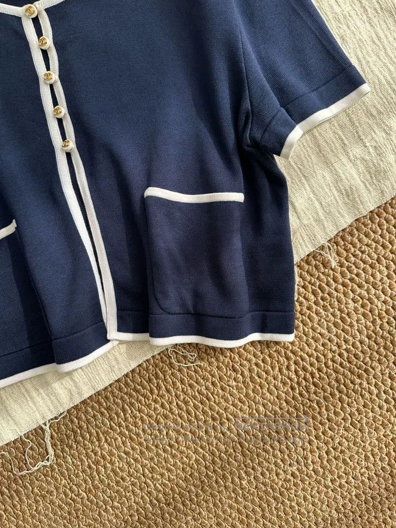 Chanel Chanel 96C white rolled-edge short-sleeved sweater Size M / US 6-8 / IT 42-44 - 3 Thumbnail