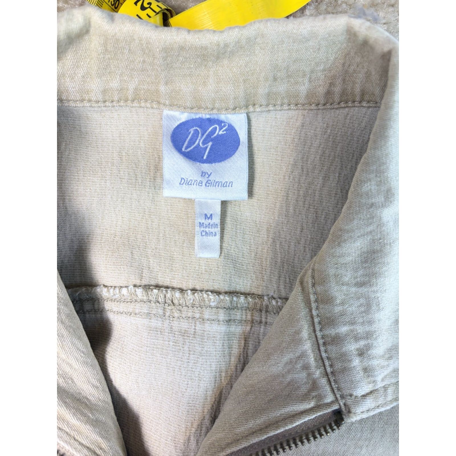 Denime DG2 Womens Jacket Beige Denim Zip Up Short Stretch Medium Size 32" / US 10 / IT 46 - 5 Thumbnail