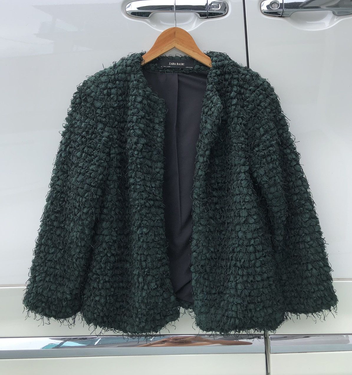 Zara Zara Green Fuzzy Fringe Jacket Size S Size S / US 4 / IT 40 - 2 Thumbnail
