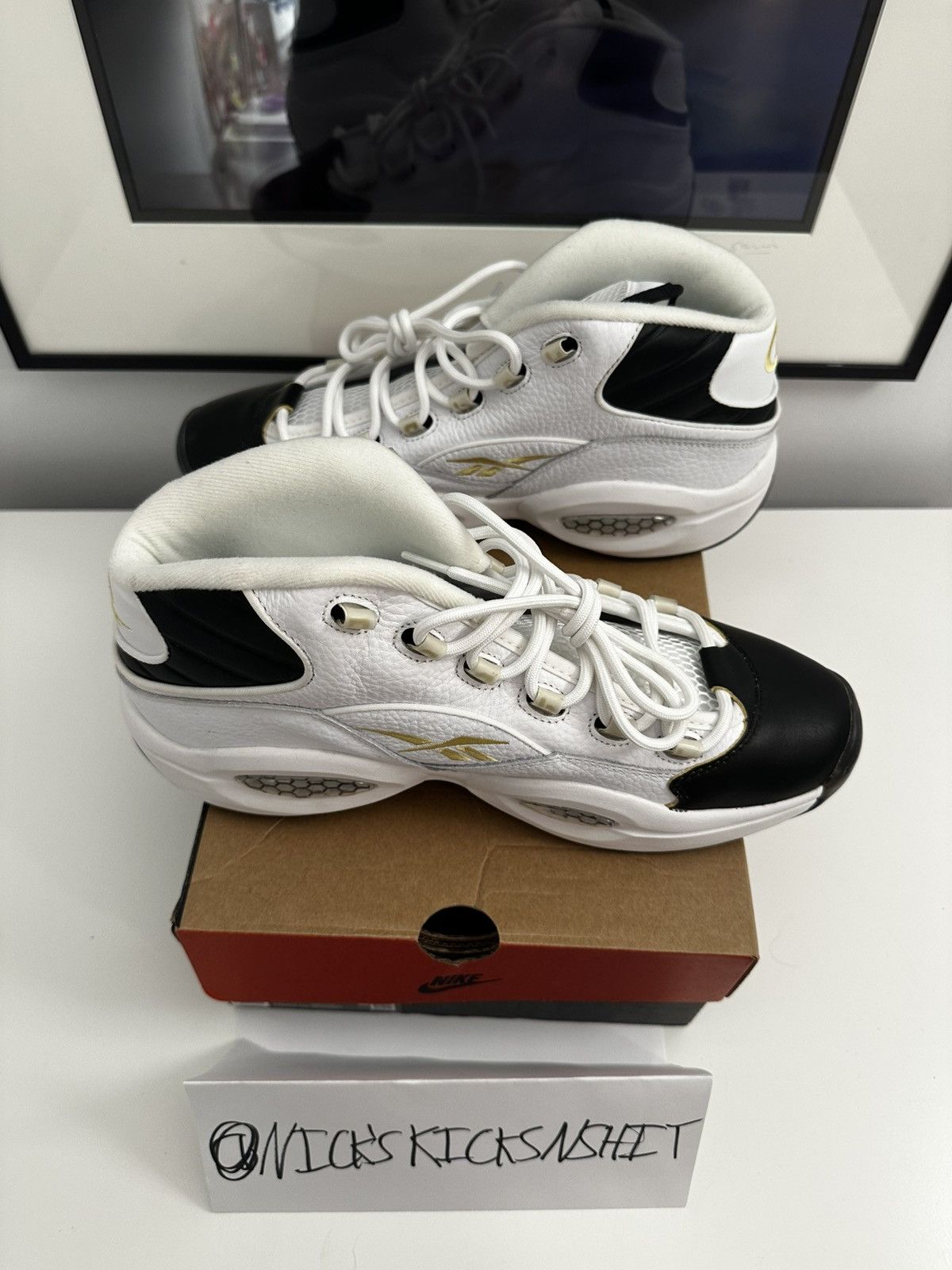 Reebok Reebok Question Mid Black Toe Size US 11.5 / EU 44-45 - 4 Thumbnail