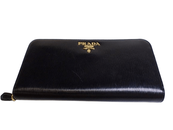 Prada Prada Zippy Black Leather Wallet Size ONE SIZE - 7 Thumbnail
