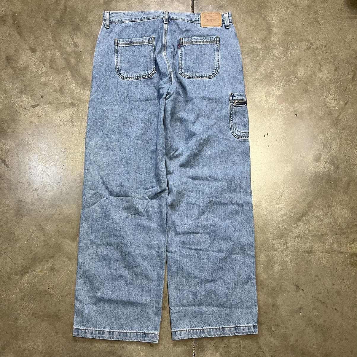 Levi's × Vintage Vintage Y2K Levi’s Wide Leg Baggy Cargo Denim Jeans Faded Size US 35 - 8 Thumbnail