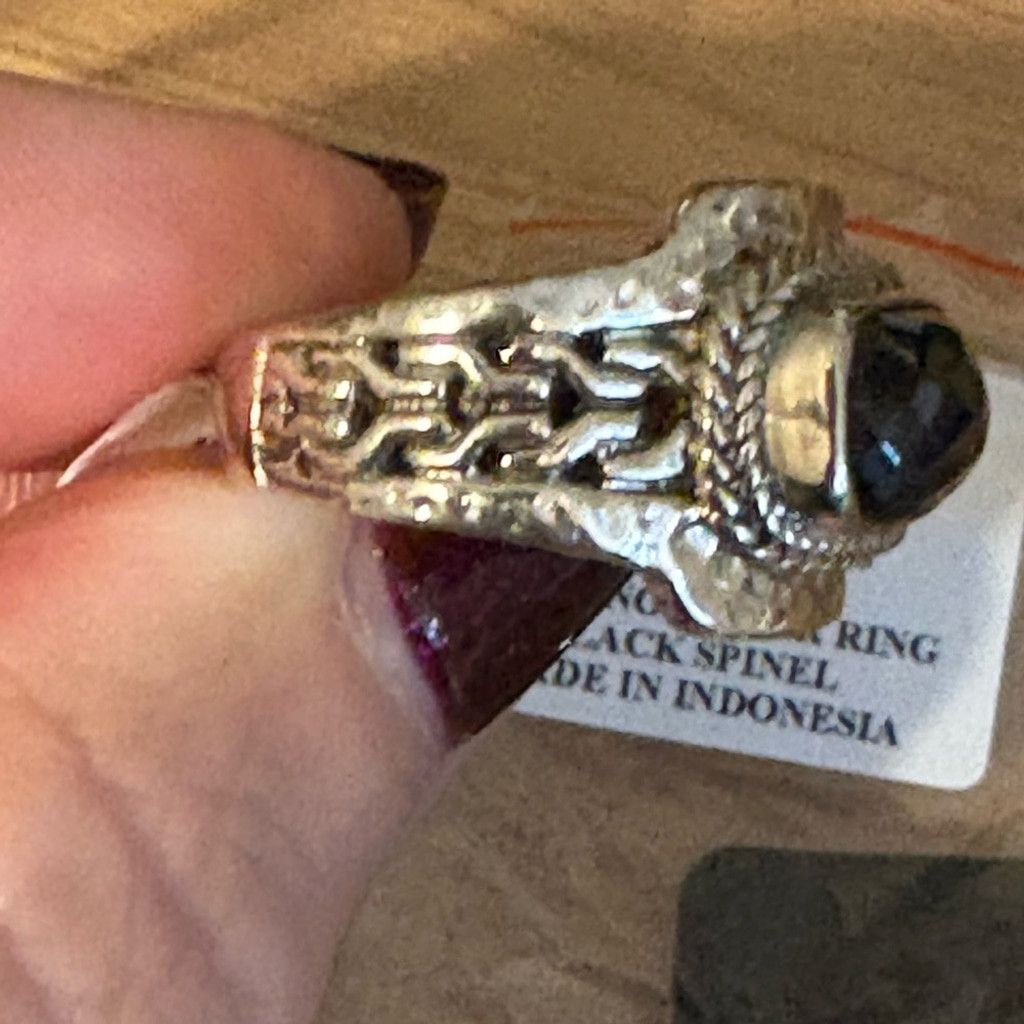 Other Sarda Sterling Silver Ring Black Spinel NWT Size ONE SIZE - 2 Thumbnail