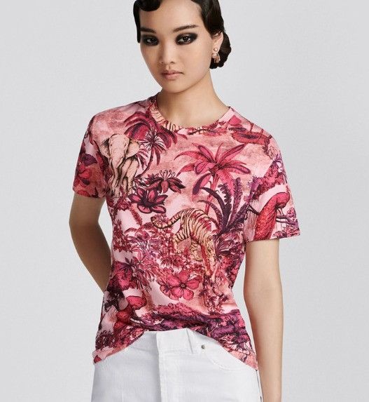 Dior o1w1db10824 Cotton Jersey T-Shirt in Pink Size M / US 6-8 / IT 42-44 - 7 Thumbnail