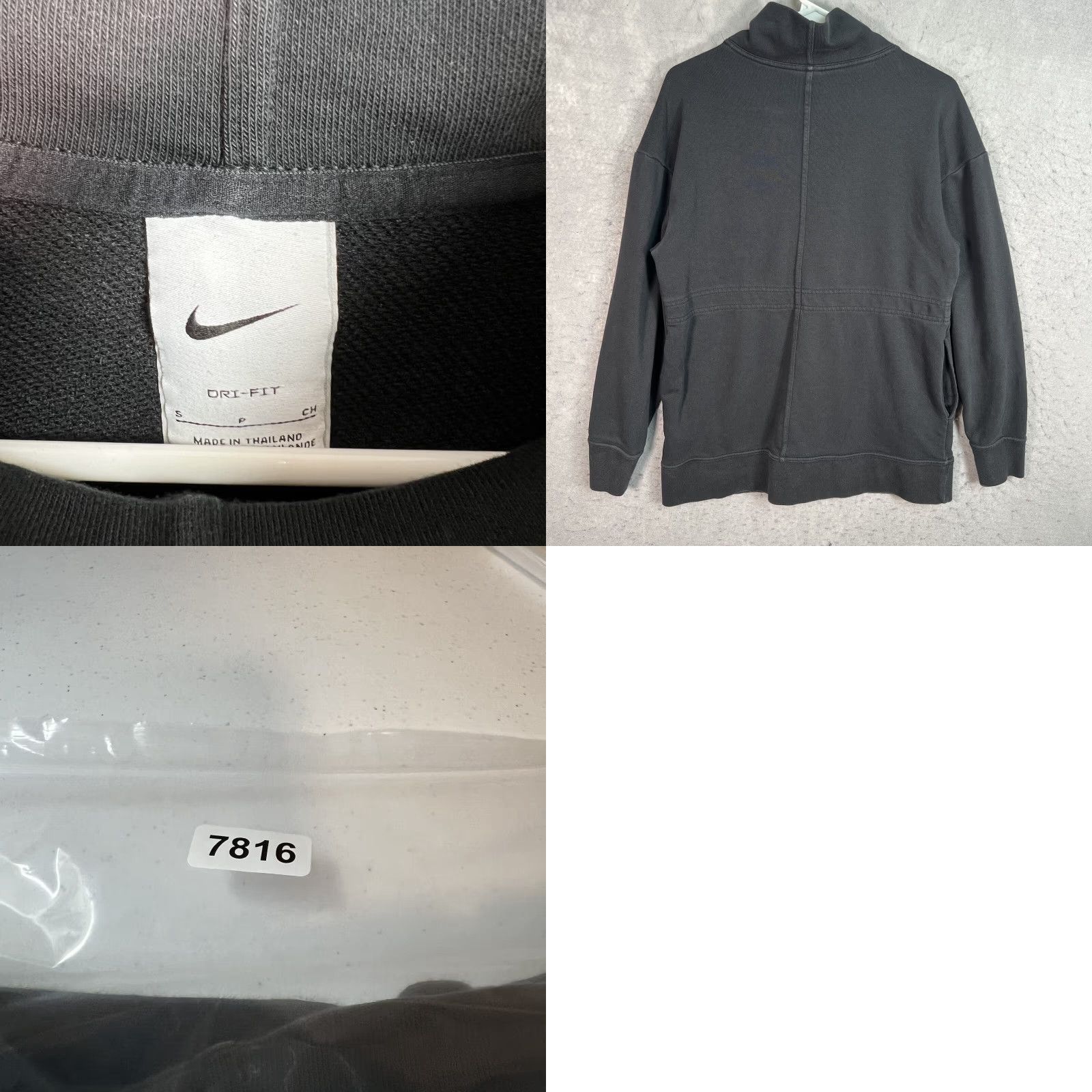 Nike VINTAGE Nike Dri-Fit Swoosh Long Sweater Womens Small Black Sweatshirt Size S / US 4 / IT 40 - 8 Thumbnail