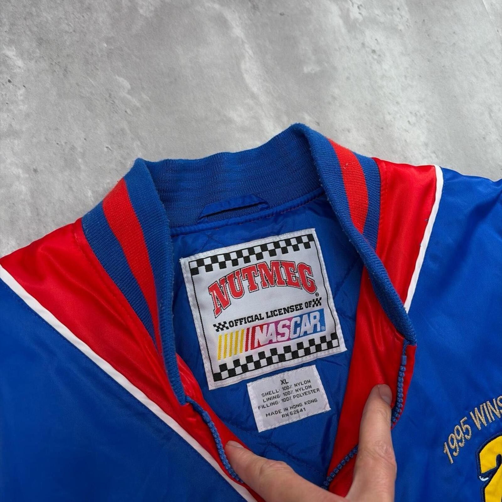 Nutmeg Vtg Nutmeg Jeff Gordon 1995 Winston Cup NASCAR Satin Jacket Size US XL / EU 56 / 4 - 7 Thumbnail