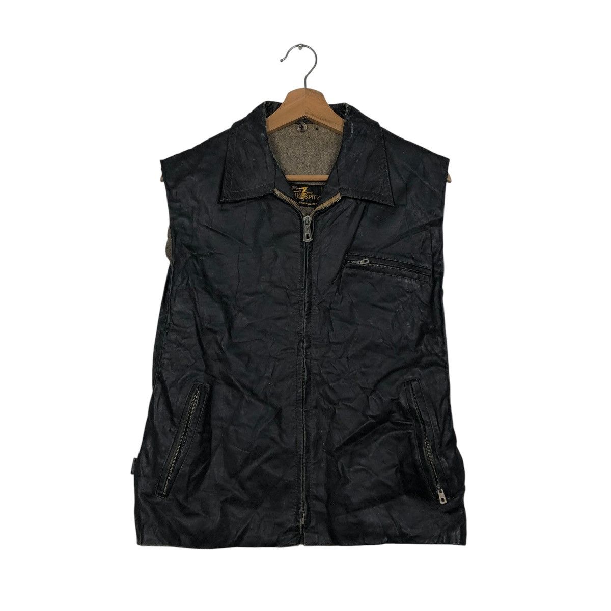 Genuine Leather 🔥VINTAGE 60’s BIKER VEST GENUINE LEATHER ZIMMERSPITZ WORKER Size US M / EU 48-50 / 2 - 3 Thumbnail