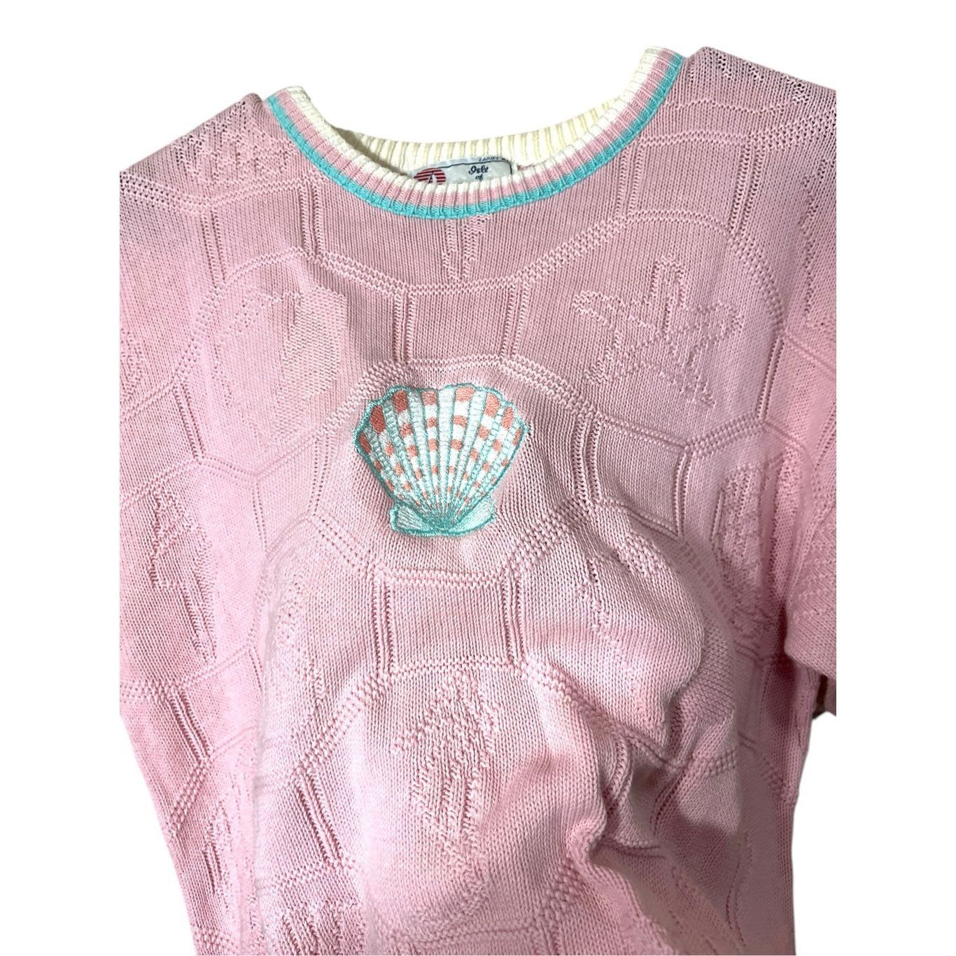 Other Vintage Isle Of Cotton Light Pink Seashell Beach Theme Sweat Size XL / US 12-14 / IT 48-50 - 4 Thumbnail