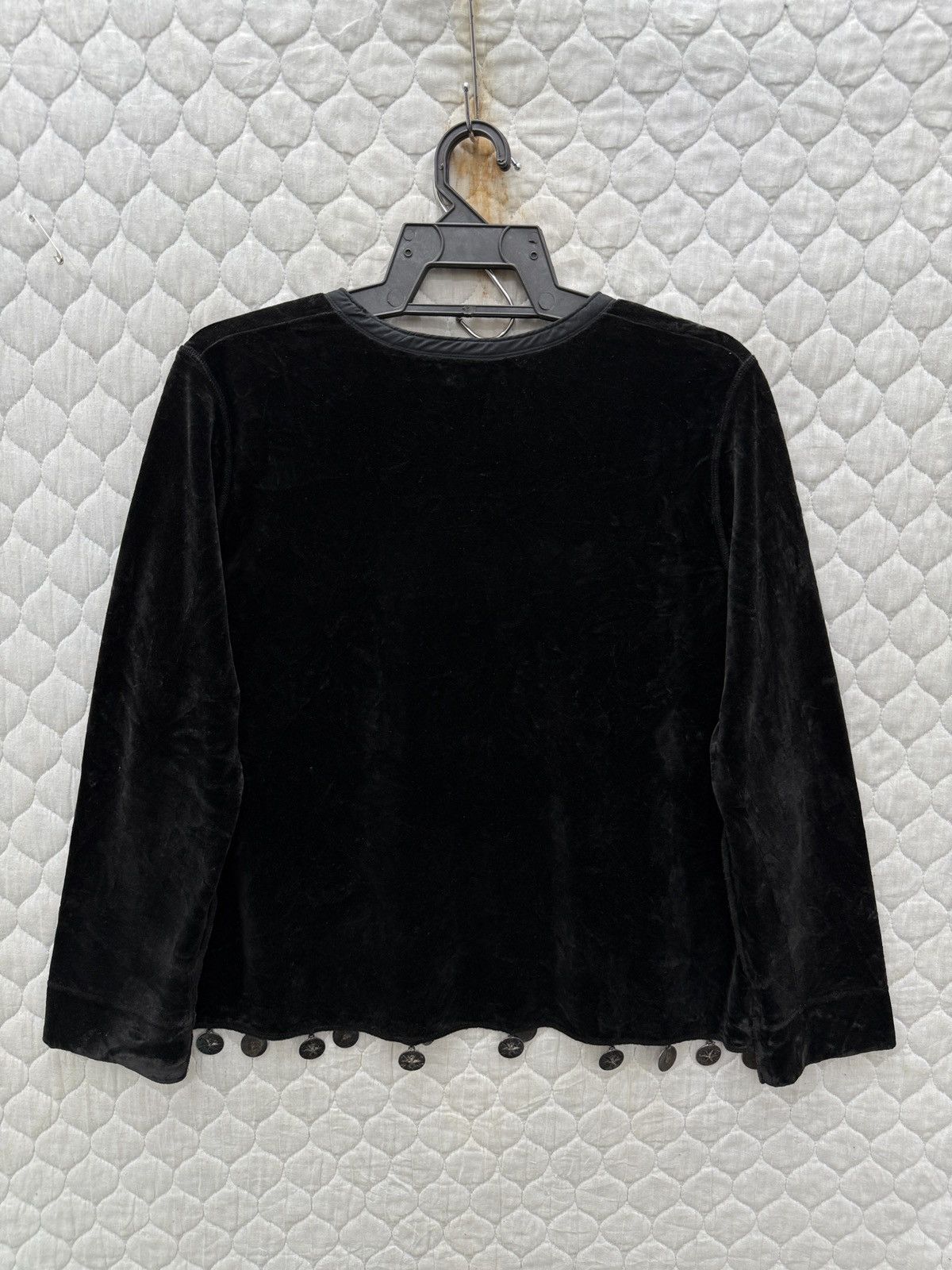 Sonia Rykiel 🔥ARCHIVE SONIA RYKIEL BLACK VELOUR BLOUSE Size M / US 6-8 / IT 42-44 - 7 Thumbnail