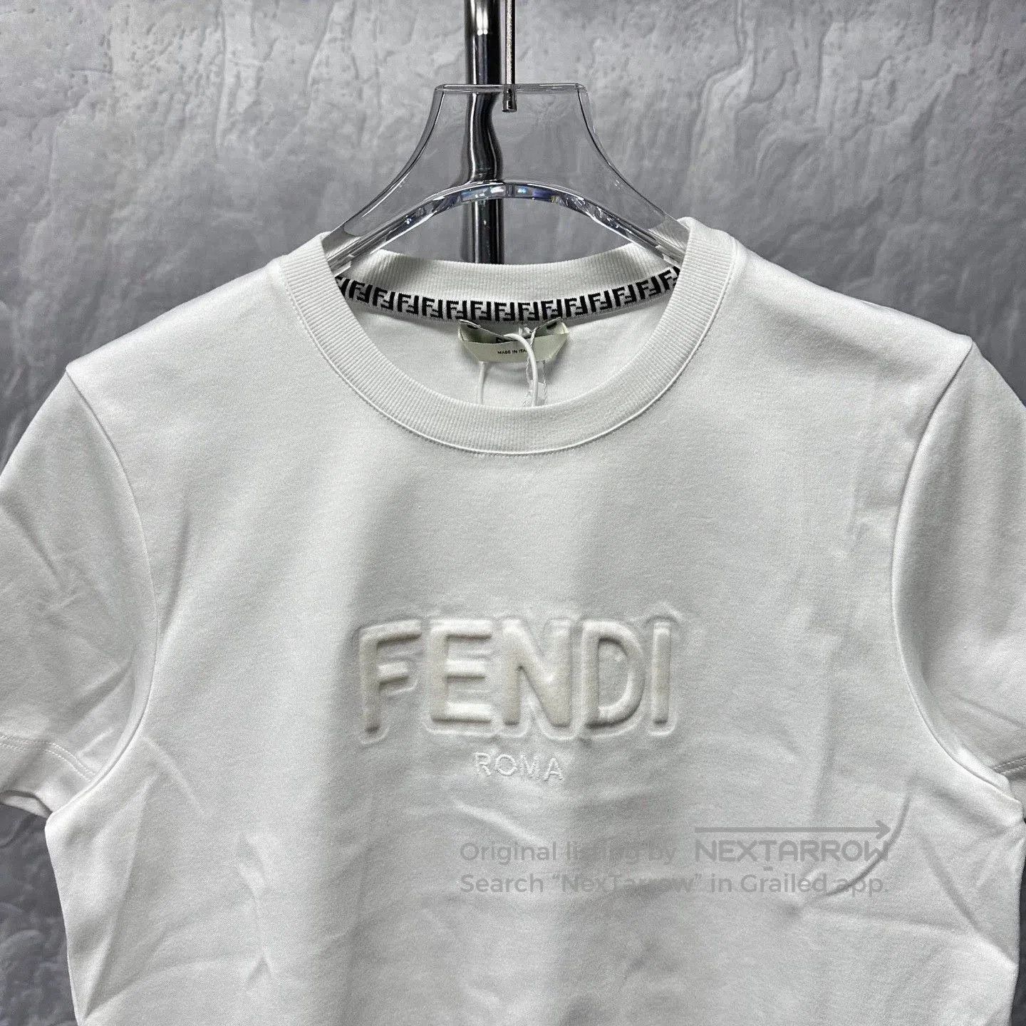 Fendi white fendi embossed logo short sleeve shirt. Size US XS / EU 42 / 0 - 3 Thumbnail