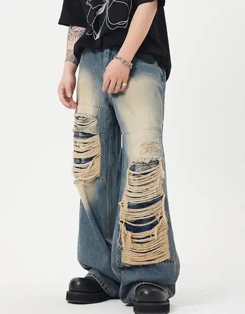 Japanese Brand × Jean REDDACHiC Retro Y2k Men Baggy Jeans Big Size Ripped Holes Size US 34 / EU 50 - 4 Thumbnail