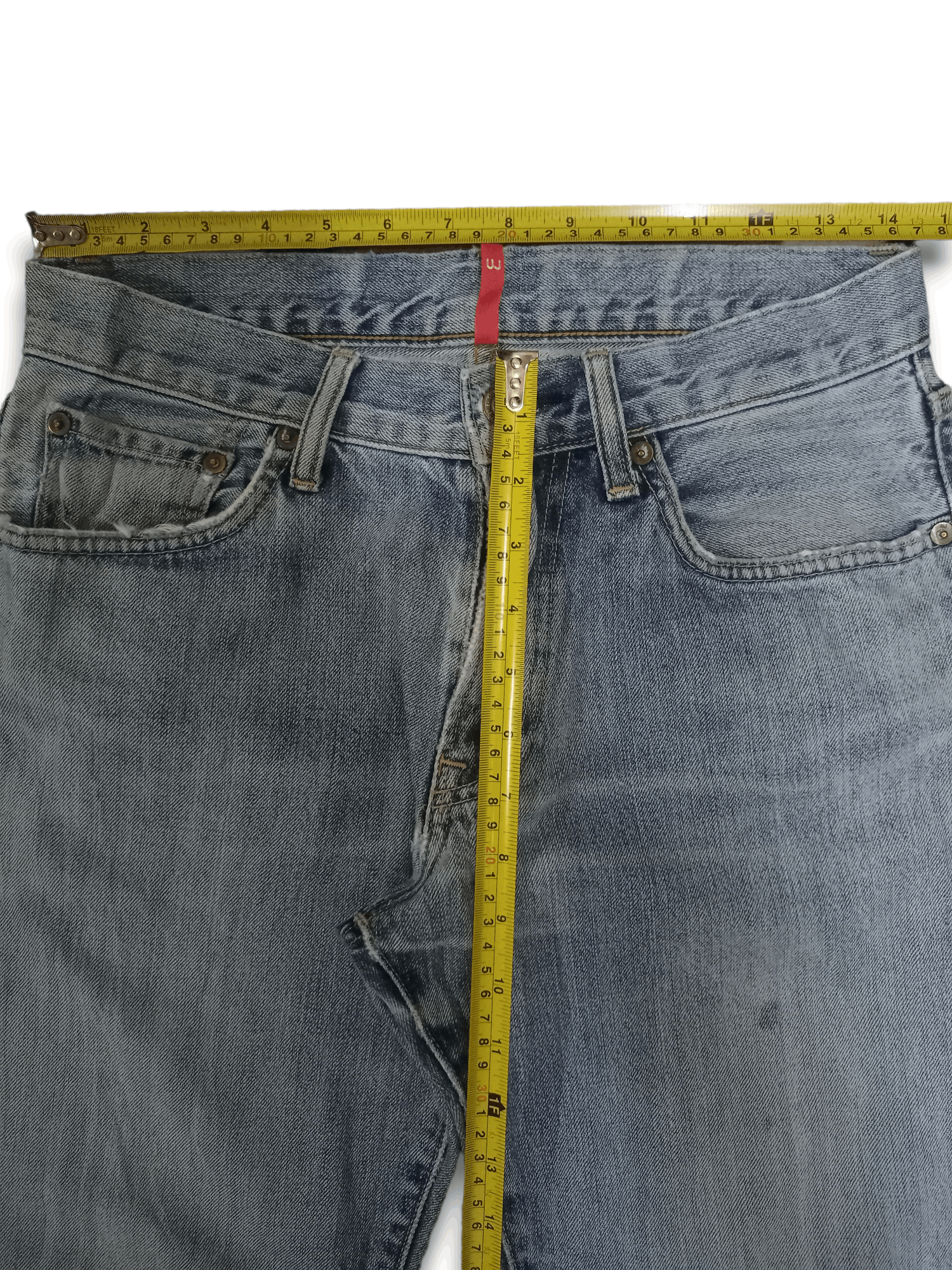 Japanese Brand × Uniqlo Vintage Japanese Uniqlo Blue Wash Distressed Jeans 29x30 Size US 29 - 9 Thumbnail