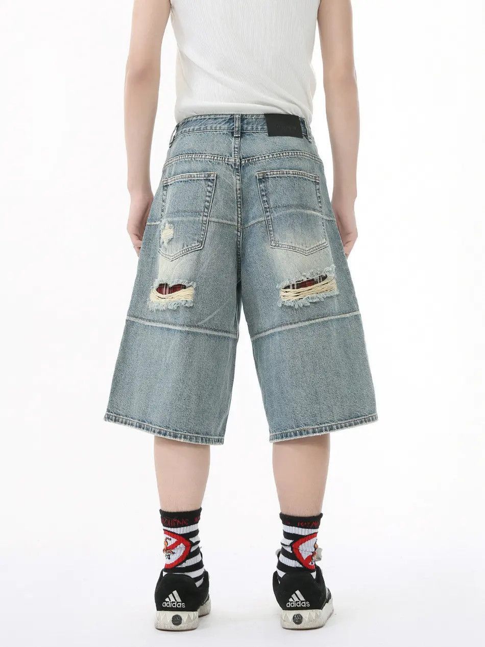 Japanese Brand Straight leg wide leg denim shorts Size US 32 / EU 48 - 2 Thumbnail