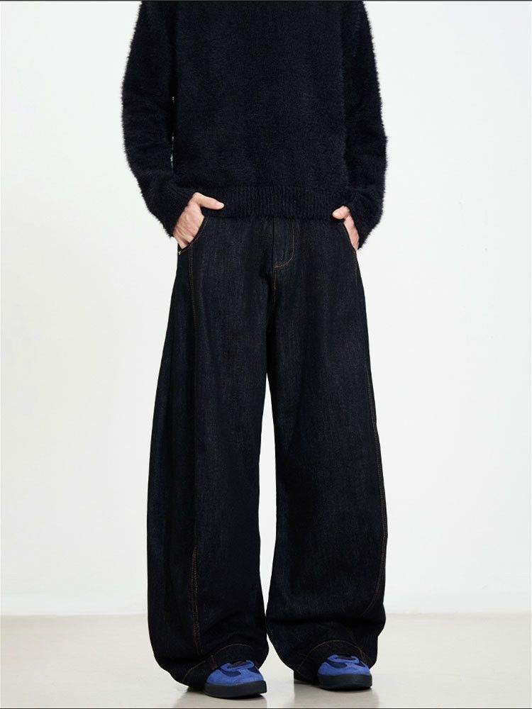 Japanese Brand × Jean Vintage wide-leg silhouette machete versatile straight jeans Size US 32 / EU 48 - 1 Thumbnail