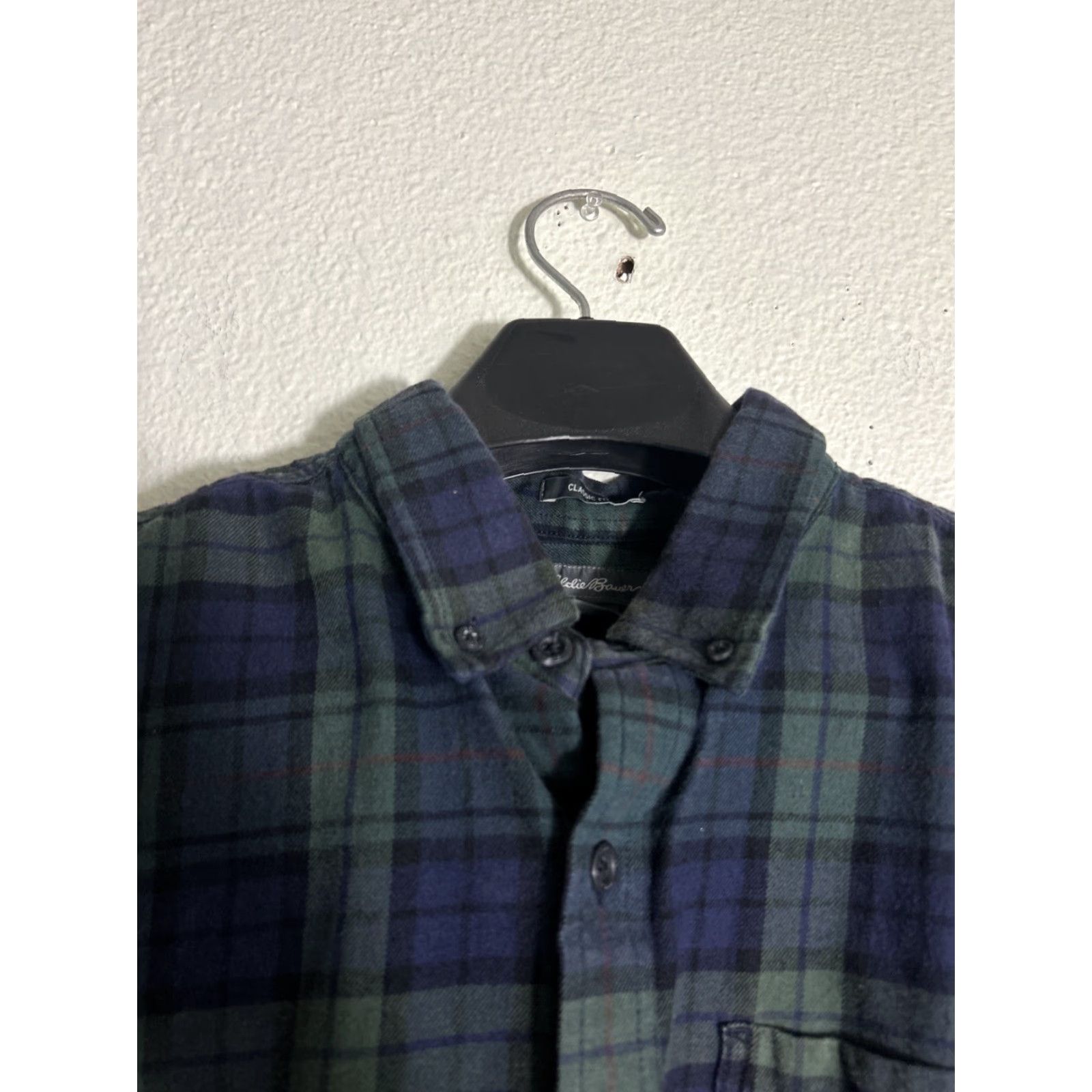 Eddie Bauer Eddie Bauer Mens Large Classic Fit Plaid Blue Button-Up Shirt Size US L / EU 52-54 / 3 - 3 Thumbnail