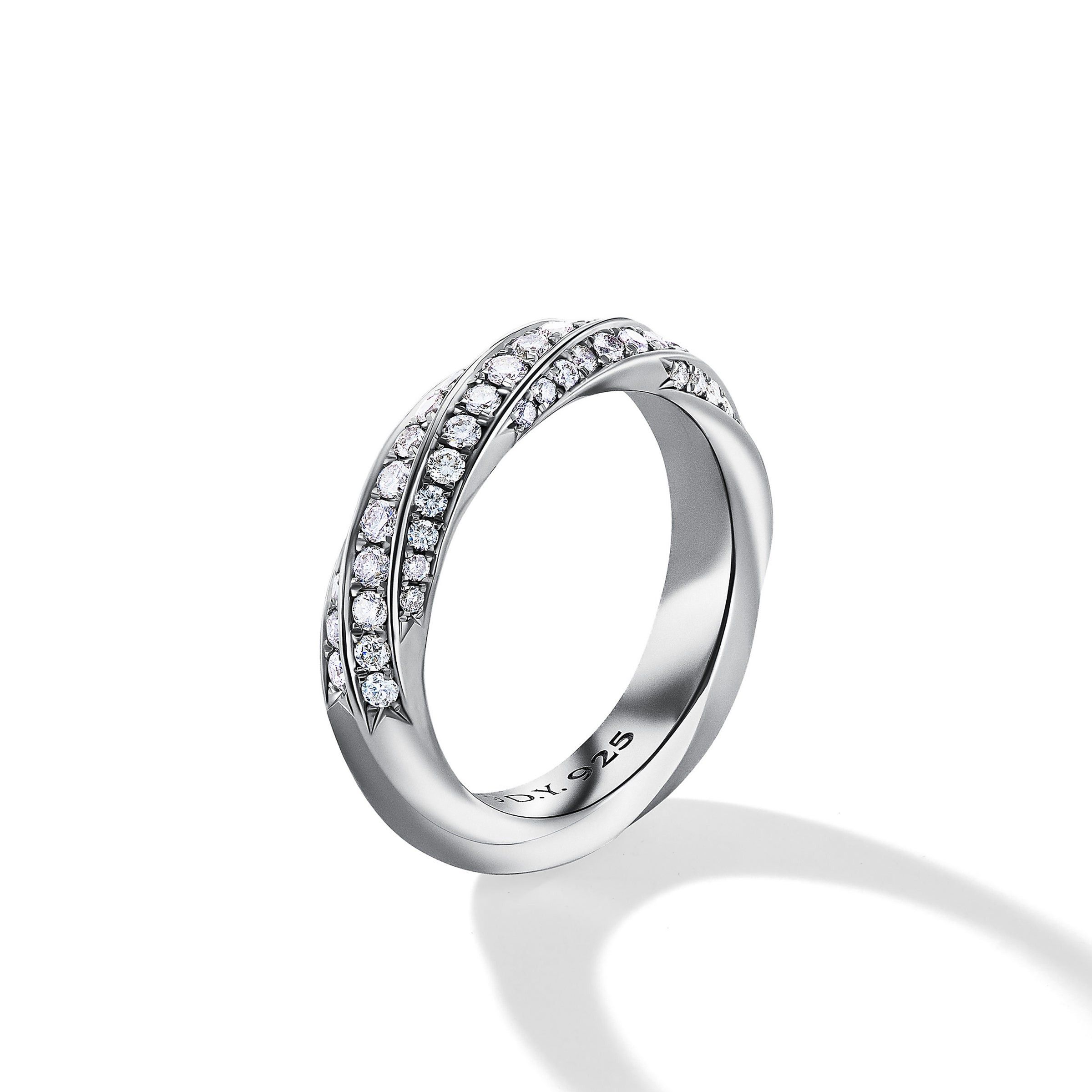 David Yurman o1w1db10525 R17390D Size:6/ Ring with Diamond in Silver Size ONE SIZE - 4 Thumbnail