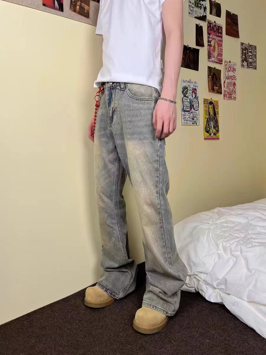 Japanese Brand × Vintage Washed and Aged Vintage Street Loose Micro Flare Jeans Size US 28 / EU 44 - 2 Thumbnail