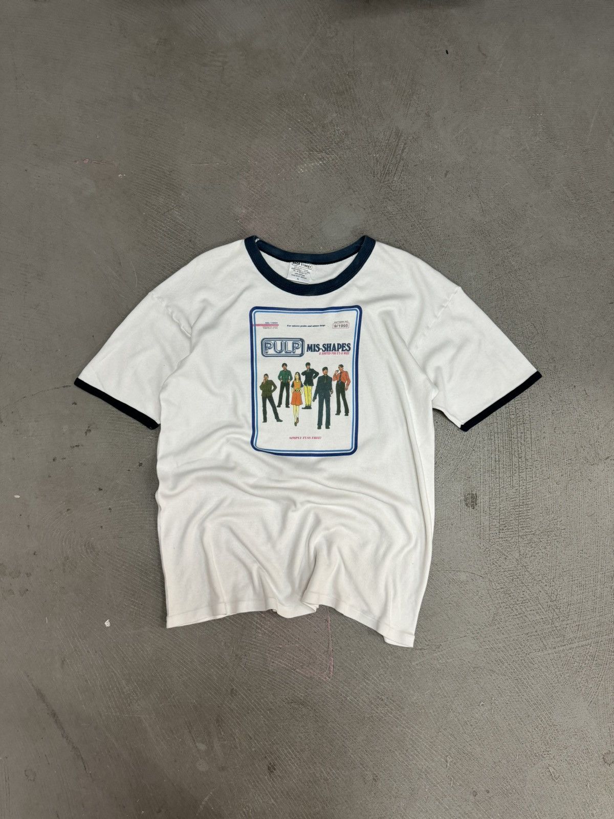 image of Band Tees x Tour Tee 1995 Pulp Mis-Shapes in White, Men's (Size Large)