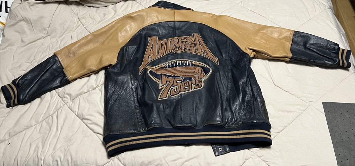 Avirex Vintage Avirex dark blue and beige leather jacket 3xl Size US XXL / EU 58 / 5 - 8 Thumbnail