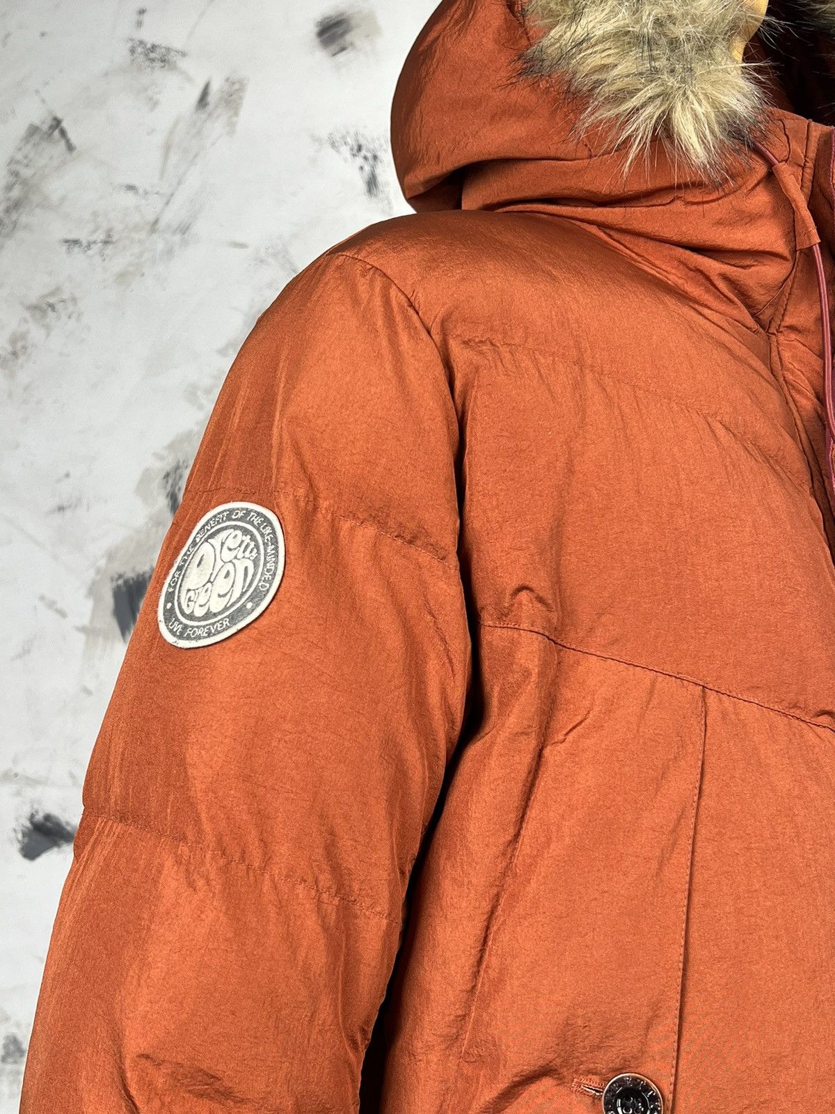 Pretty Green Pretty Green Orange Bomber Jacket Fur Hood Size S - M Size US S / EU 44-46 / 1 - 6 Thumbnail
