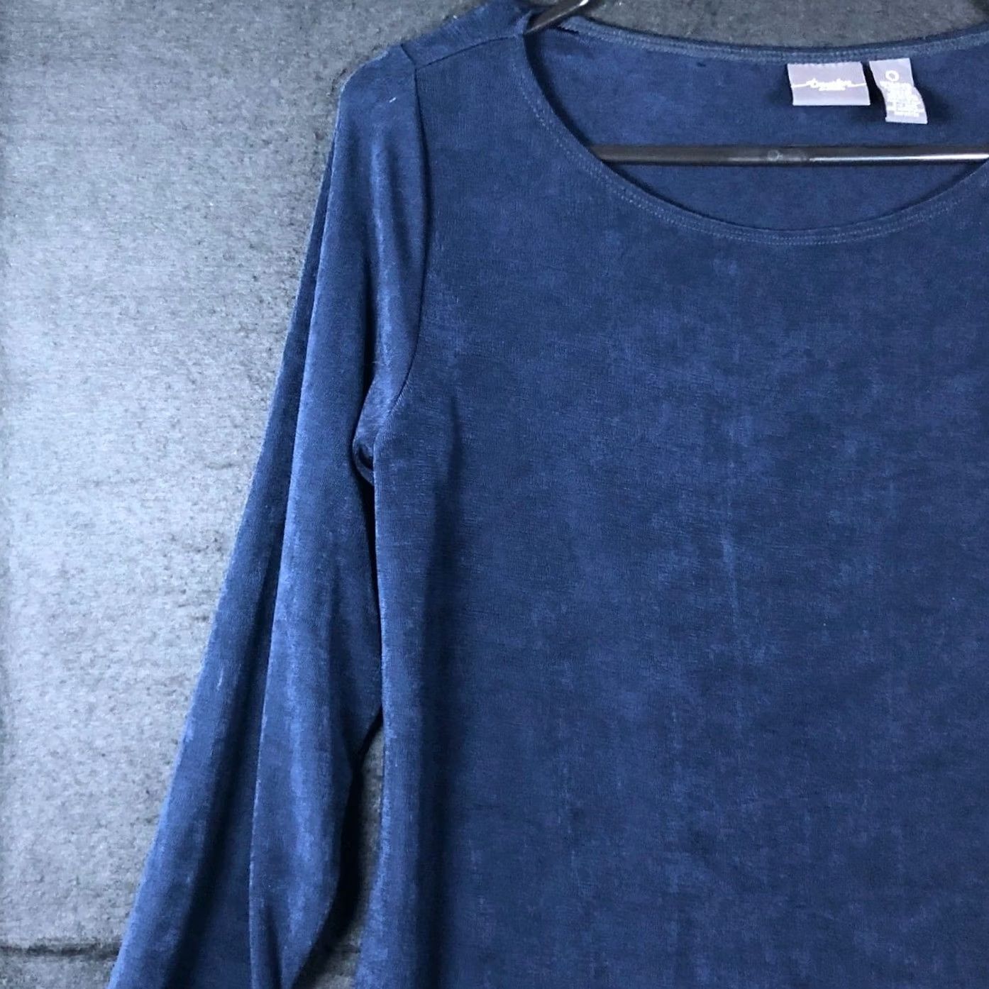 Vintage Chicos Travelers Women Blouse Blue 3/4 Sleeve Asymmetrical Hem Tunic Stretch S Regular Casual Workwear Travel Wedding Size S / US 4 / IT 40 - 4 Thumbnail