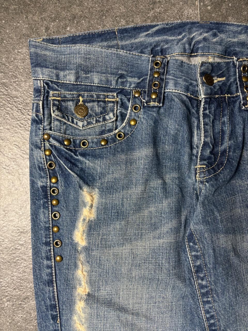 Tornado Mart 2000s Tornado Mart Studded Bootcut Jeans Size US 33 - 3 Thumbnail