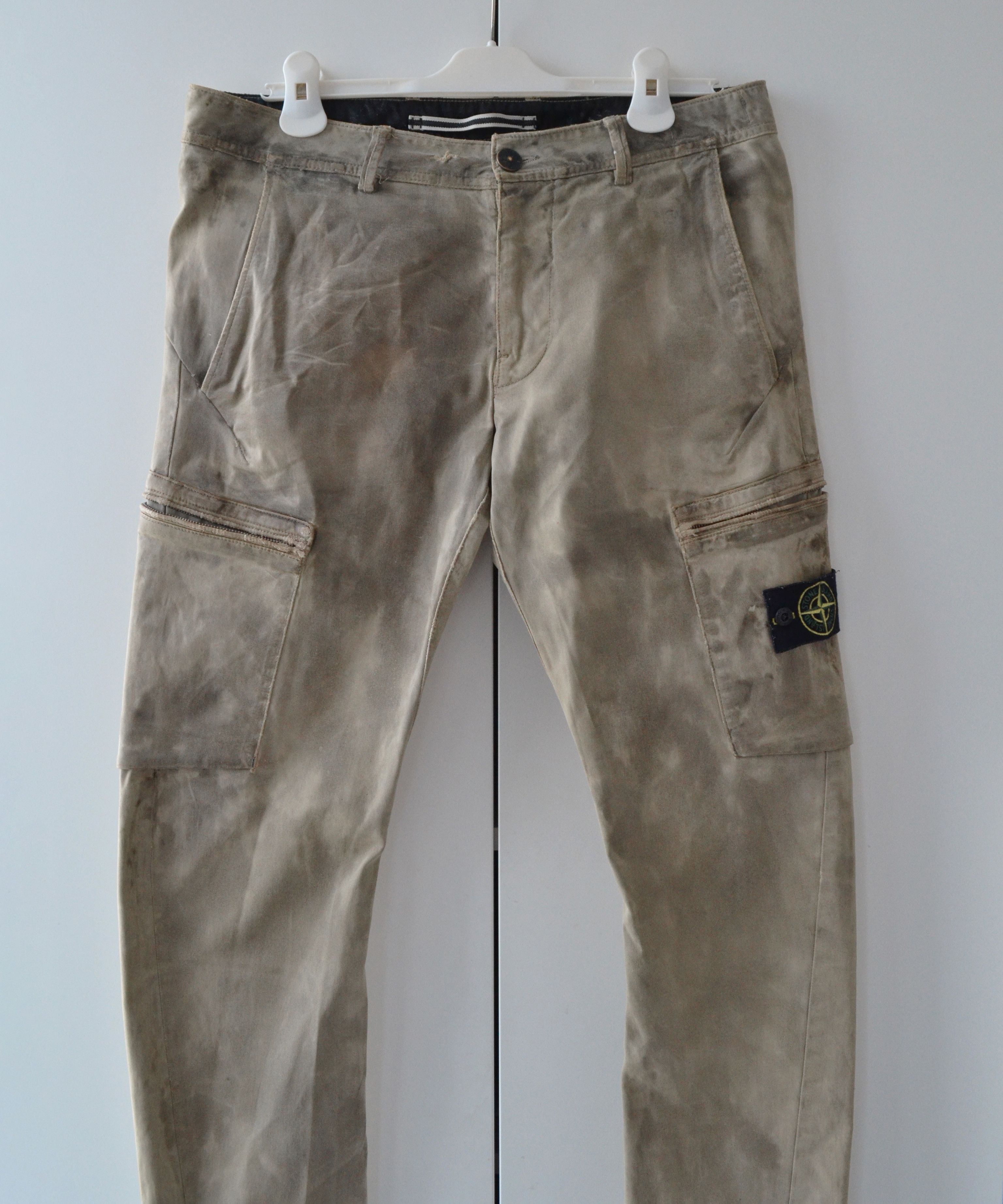 Stone Island STONE ISLAND Cargo Pants Cotton Distressed Trousers Size US 33 - 3 Thumbnail