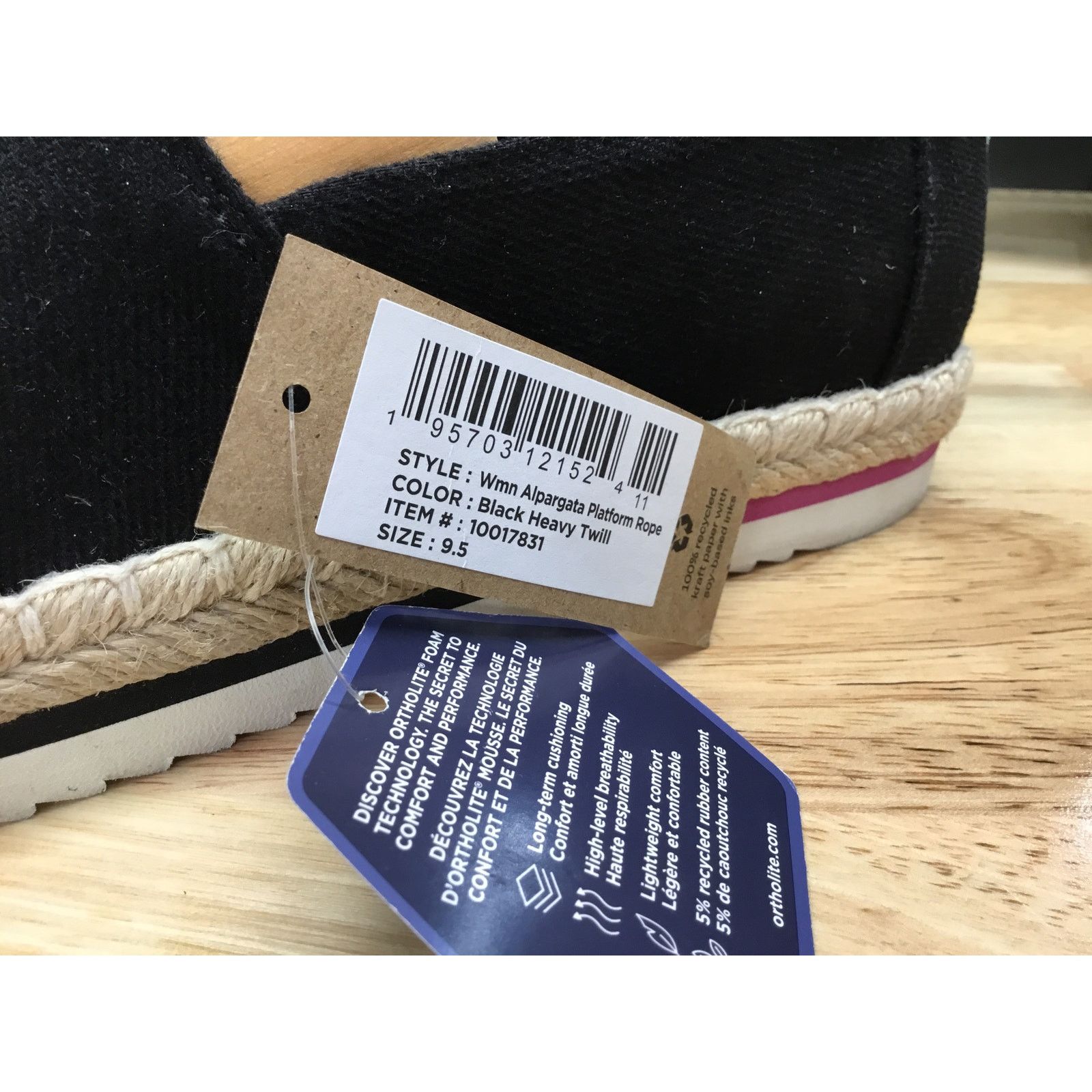 Toms Toms Alpargata Platform Rope Women's Black Comfort Shoes 9.5 Size US 9.5 / IT 39.5 - 5 Thumbnail