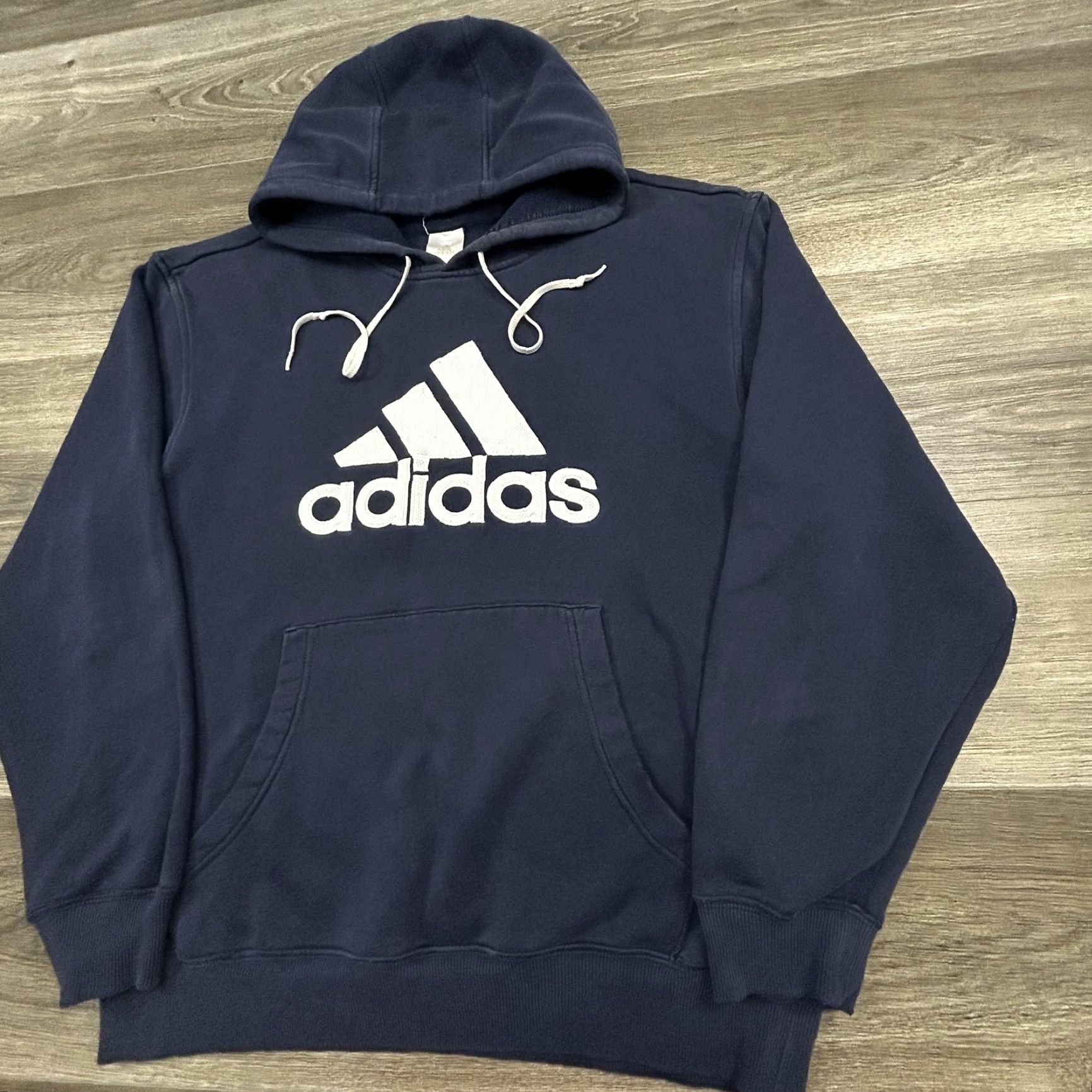 Adidas VINTAGE Adidas Hoodie Mens M Navy Blue Pullover Big Logo Fleece Sweatshirt Size US M / EU 48-50 / 2 - 4 Thumbnail