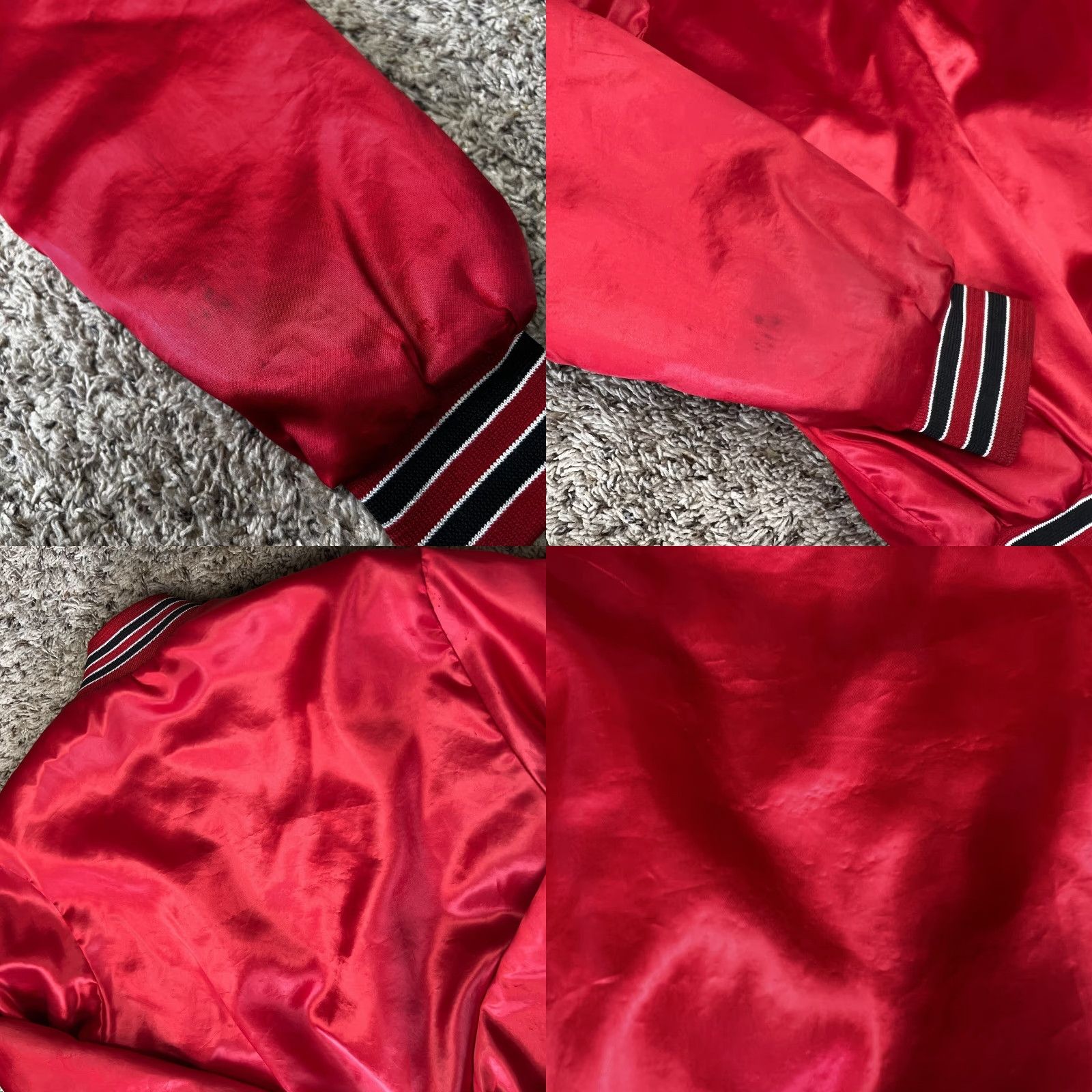 Vintage VINTAGE Swingster Chicago Bulls Satin Bomber Jacket Adult Small Red 90s Basketball NBA Embroidered Logo Size US S / EU 44-46 / 1 - 10 Thumbnail