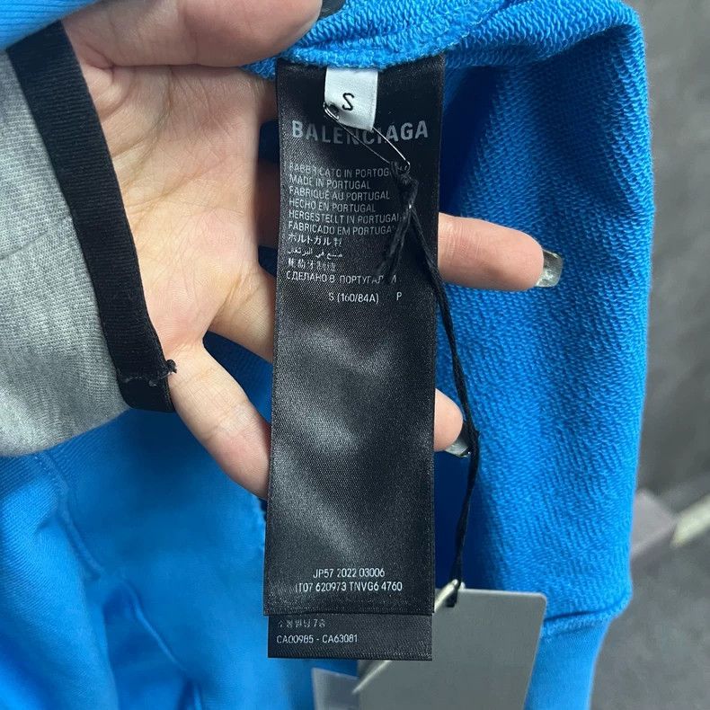 Balenciaga Balenciaga Blue logo printed monogram casual long sleeve ho Size US S / EU 44-46 / 1 - 2 Thumbnail