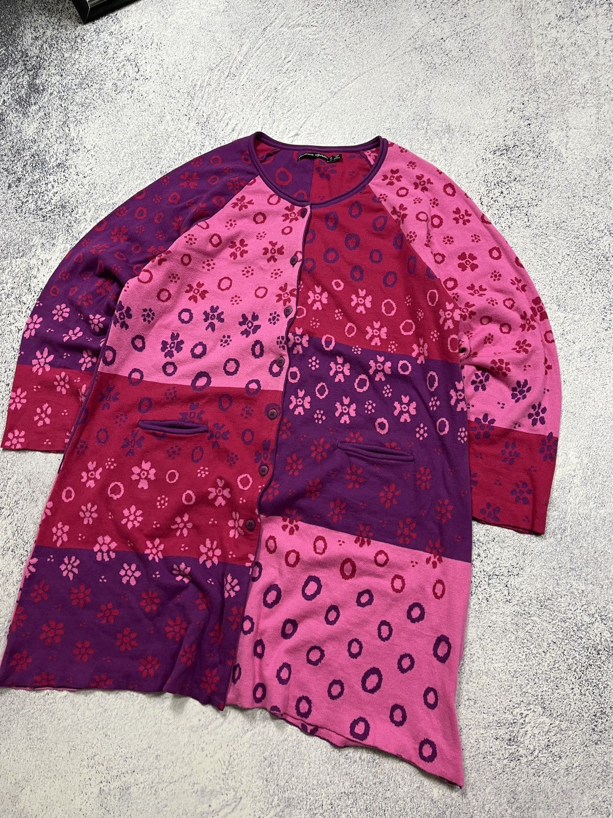 Japanese Brand × Vintage Gudrun Sjoden Flolar Print Iris Cardigan Cotton Dress Size XL / US 12-14 / IT 48-50 - 2 Thumbnail