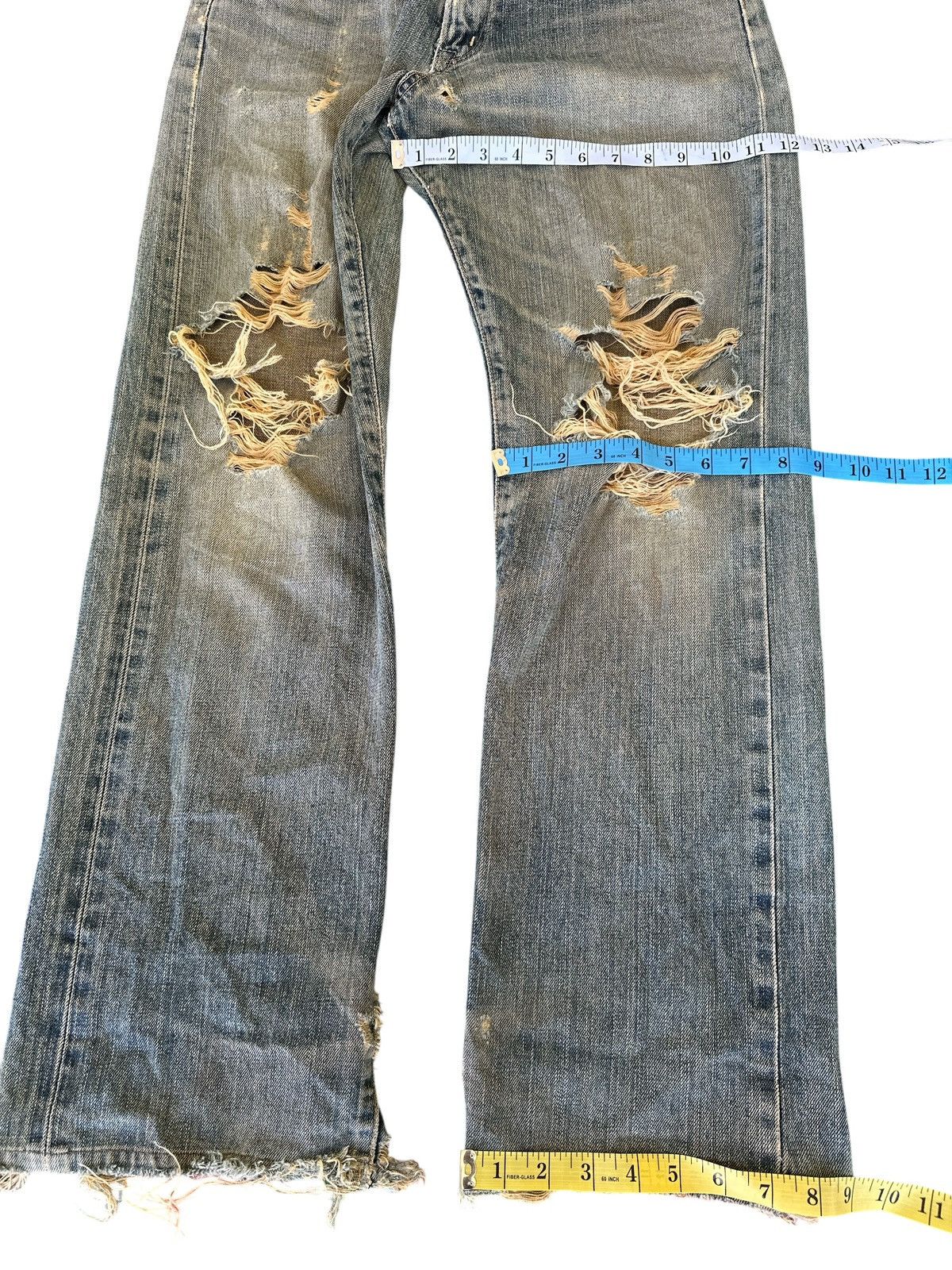 Kapital Trashed Distress Vintage Edwin 505X Selvedge Denim 31x41 Size US 31 - 6 Thumbnail