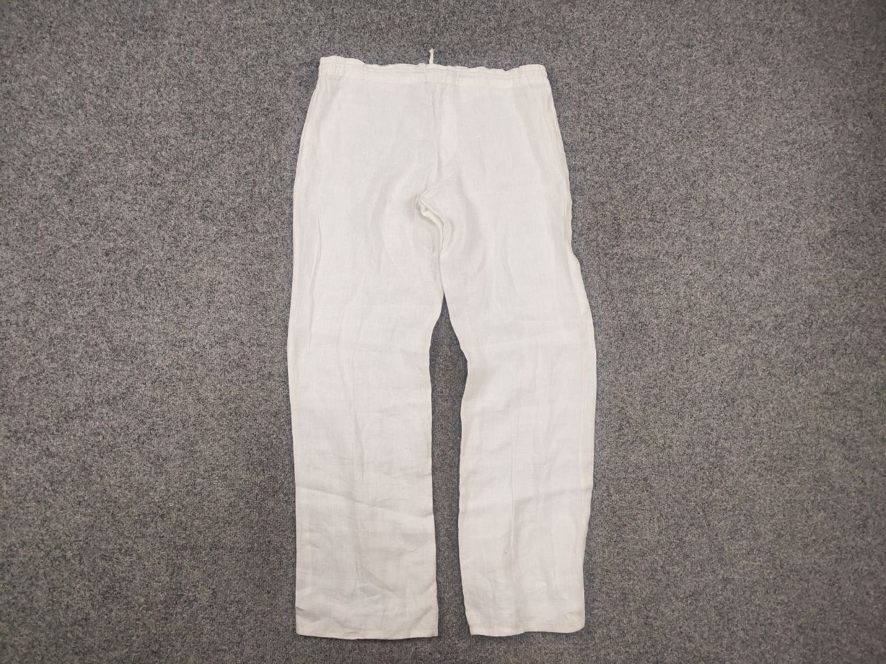 120% Lino 120% Lino Design Classic white Trouser Pants elastic waist Size 30" / US 8 / IT 44 - 11 Thumbnail
