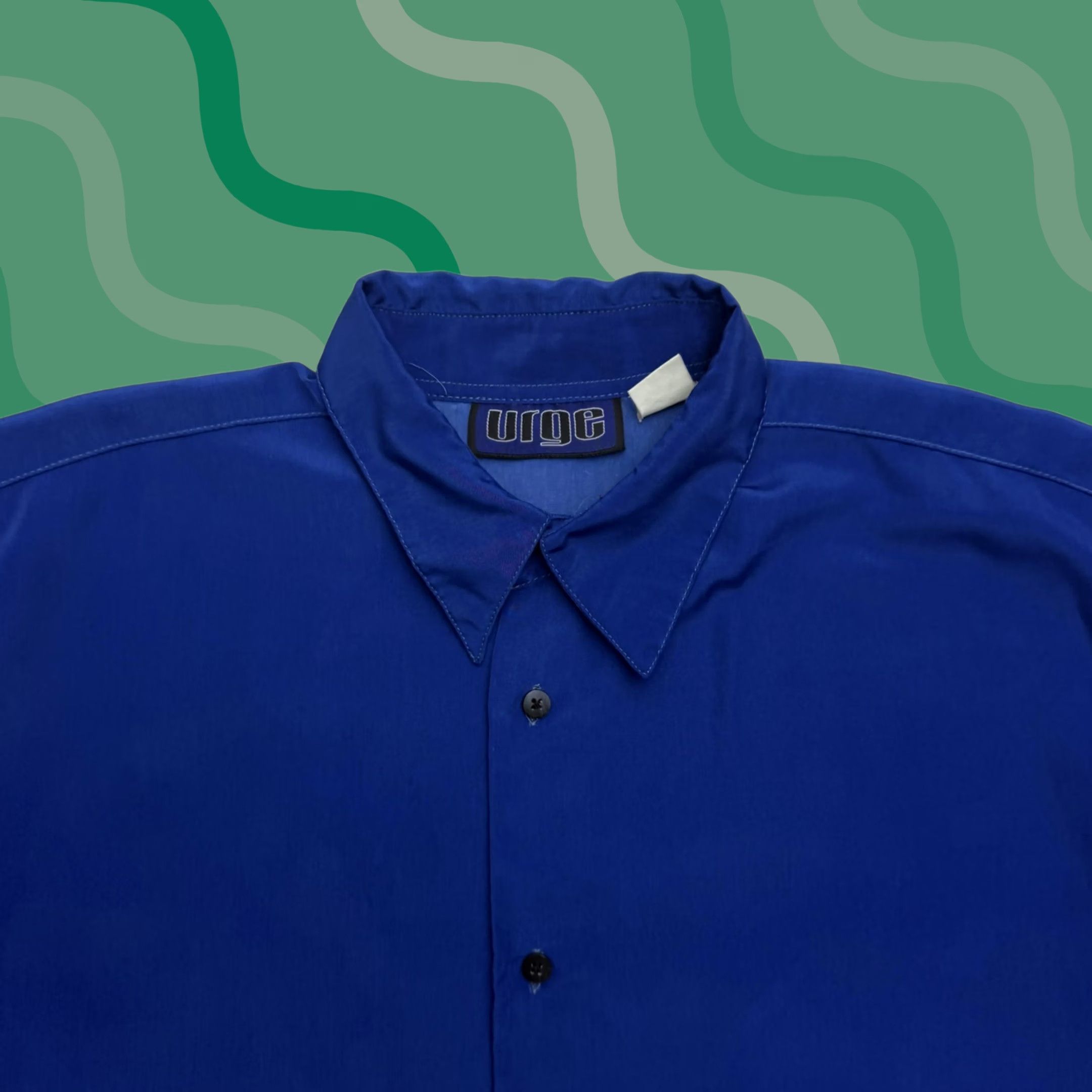 Vintage Urge Shirt Mens 2XL Blue Flame Graphic Button Up Short Sleeve Camp Casual Size US XXL / EU 58 / 5 - 1 Thumbnail