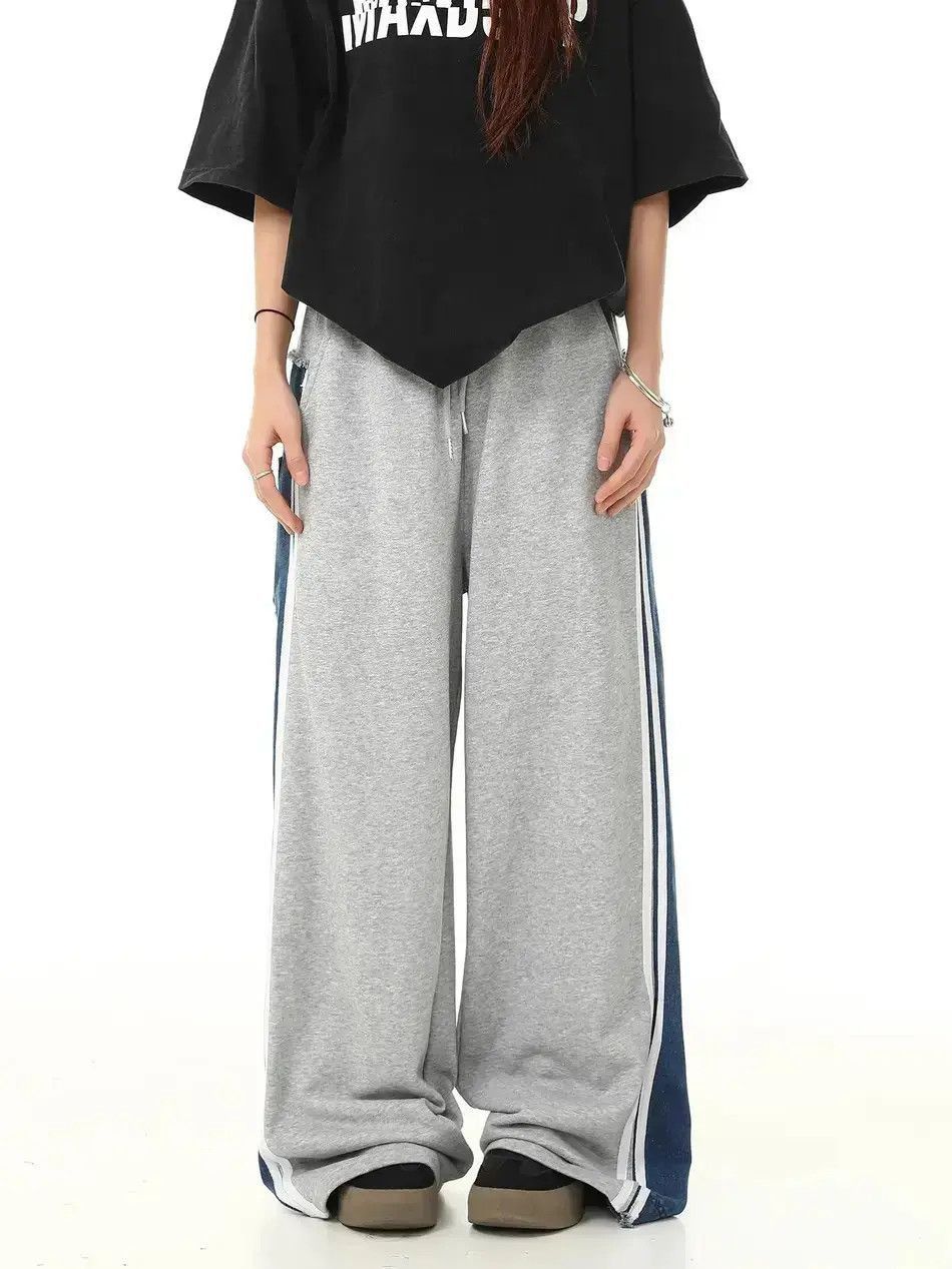 Japanese Brand Denim patchwork loose wide leg casual pants Size US 32 / EU 48 - 3 Thumbnail