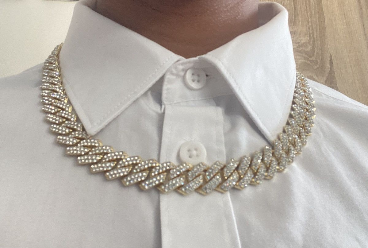 Other 14mm iced out cuban link necklace covered in rhinestones Size ONE SIZE - 1 Thumbnail
