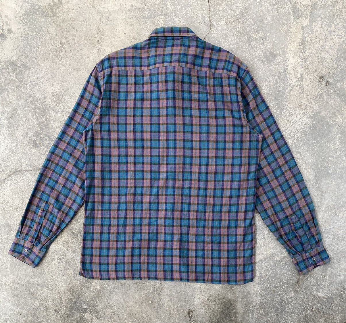 Givenchy Vintage 70s Givenchy Gentleman Paris Plaid Button Ups Size US M / EU 48-50 / 2 - 2 Thumbnail