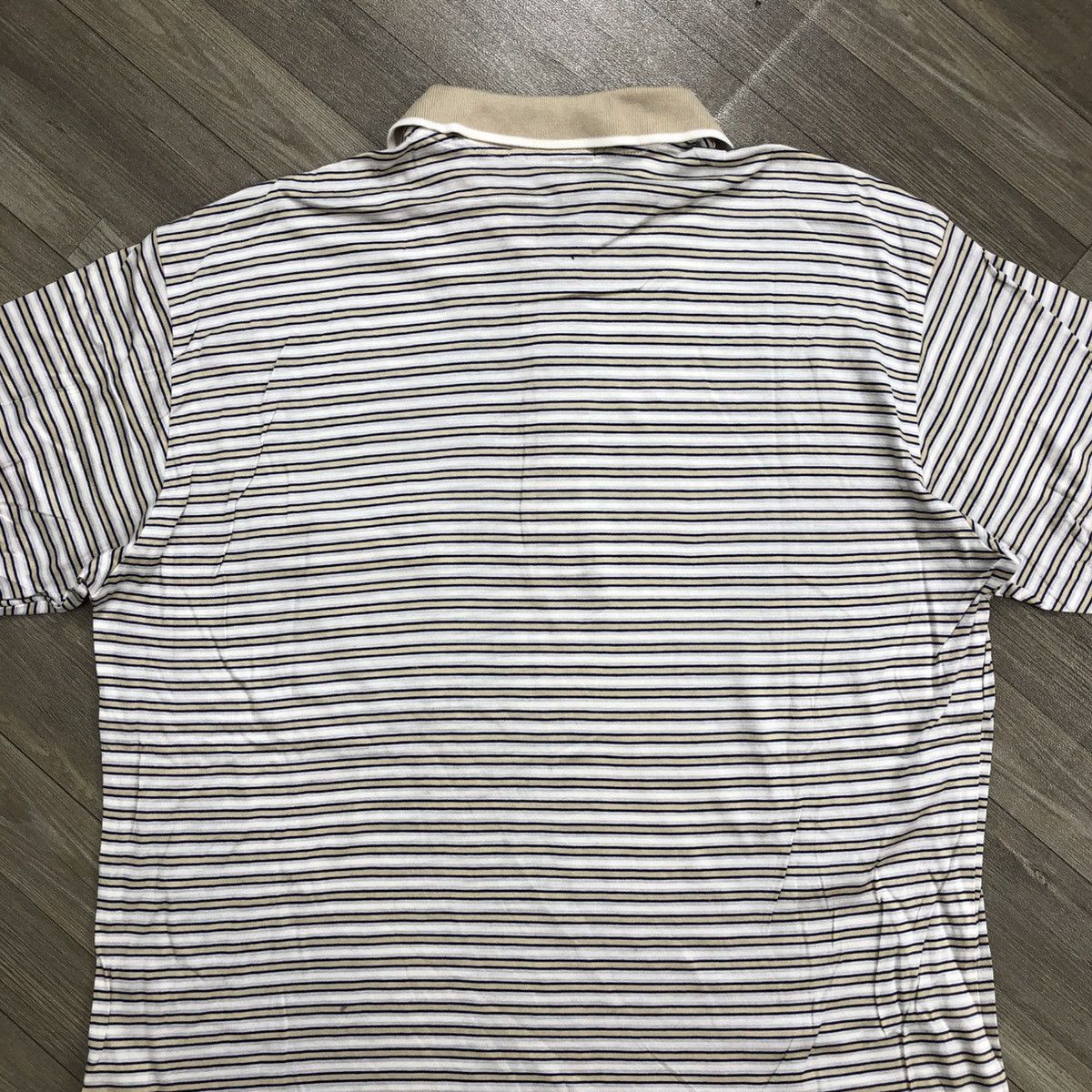 Luxury Yves Saint Laurent Pour Homme YSL Striped Polo Shirt
