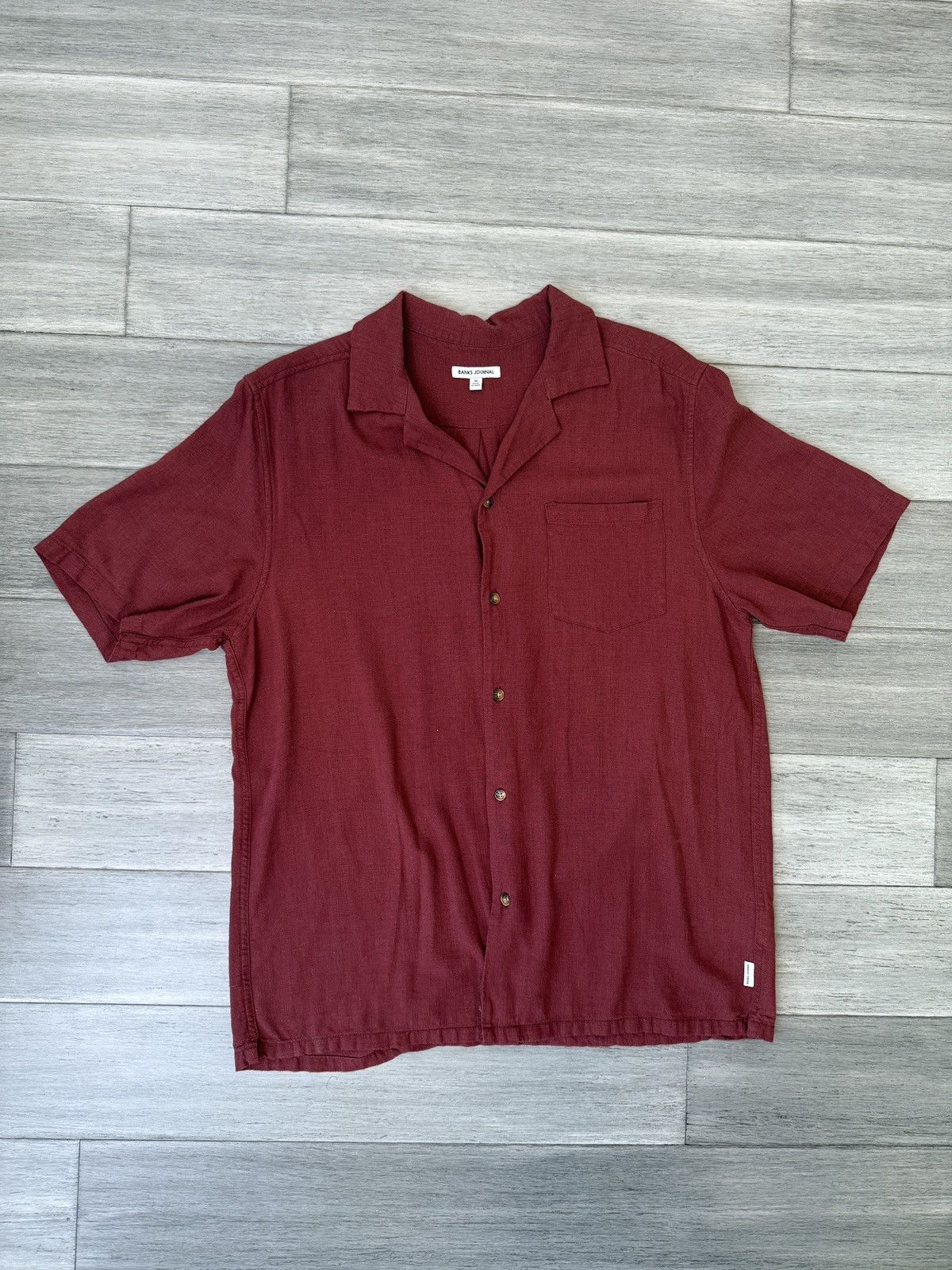 Banks Journal Linen & Cotton Vacation Short Sleeve Button Down Shirt Size US M / EU 48-50 / 2 - 1 Thumbnail