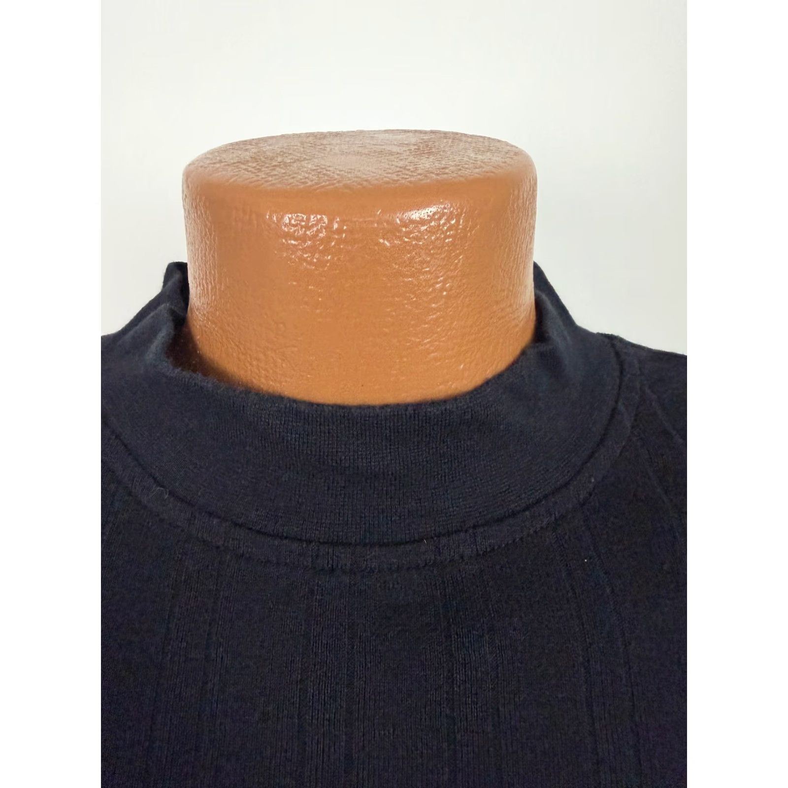 Vintage Vintage Vintage Ribbed Mock Neck Shirt Men XL Stretchy Minimal Preppy Black Rayon Cotton Size US XL / EU 56 / 4 - 3 Thumbnail