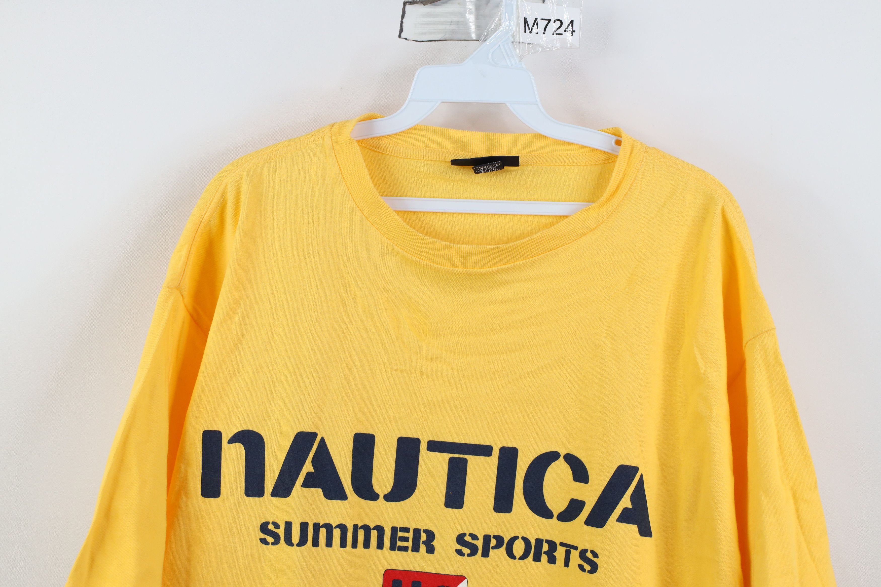 Nautica Vintage 90s Nautica Sailing Baggy Fit T-Shirt Yellow USA Size US L / EU 52-54 / 3 - 2 Thumbnail