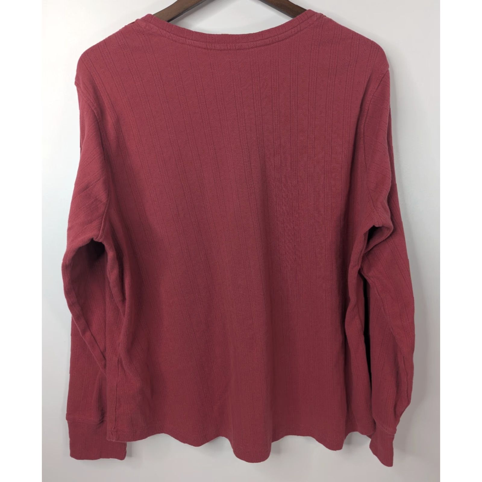 Ariat Ariat Womens Henley Top 2XL Red Pointelle Crochet Lace Knit Casual Shirt Blouse Outdoor Western Size XXL / US 16-18 / IT 52-54 - 3 Thumbnail